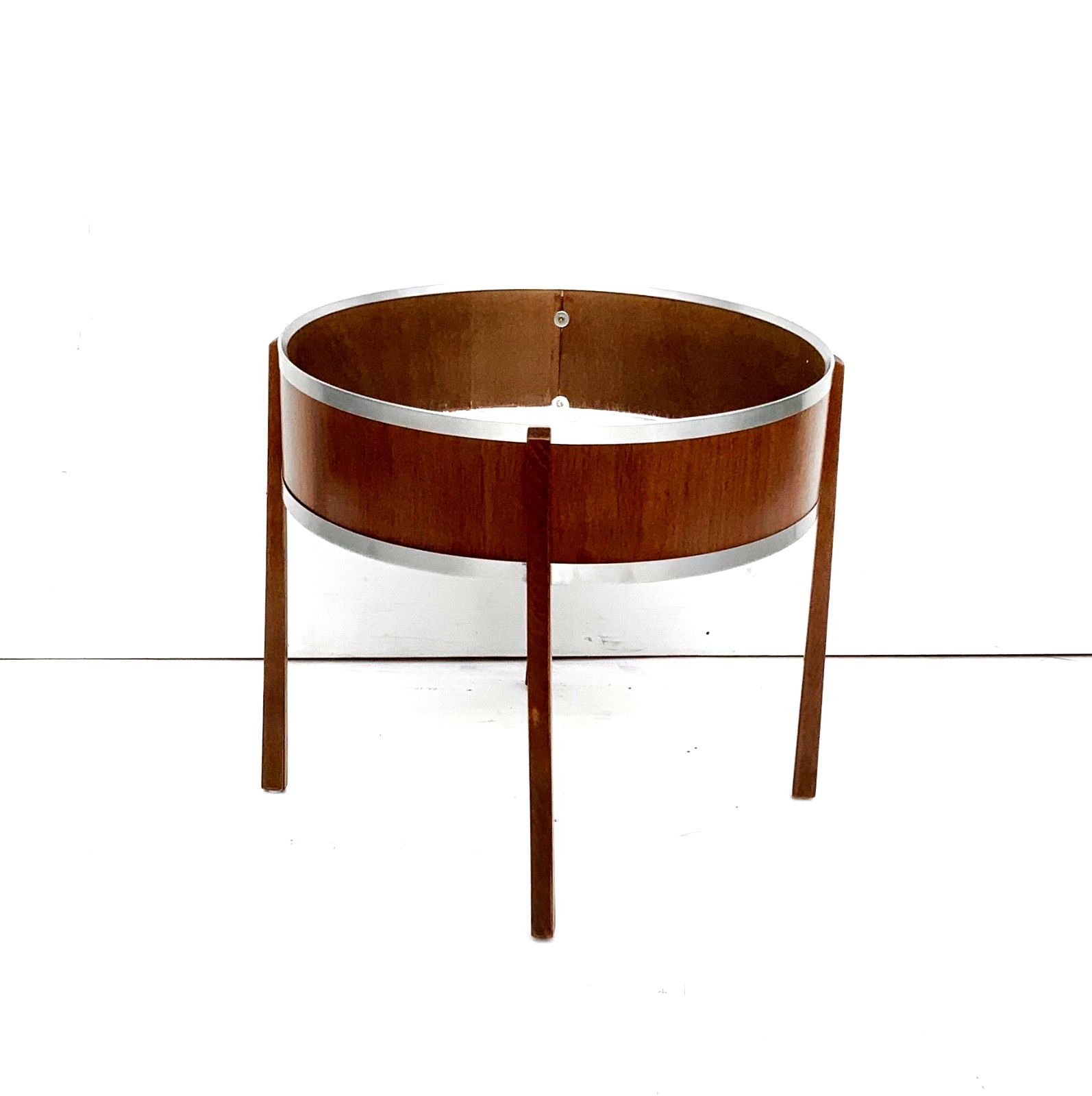 Vintage Teak Flower Table, Plant Stand, Sweden 1950s, H43cm X W47 Cm X D47cm photo furniture