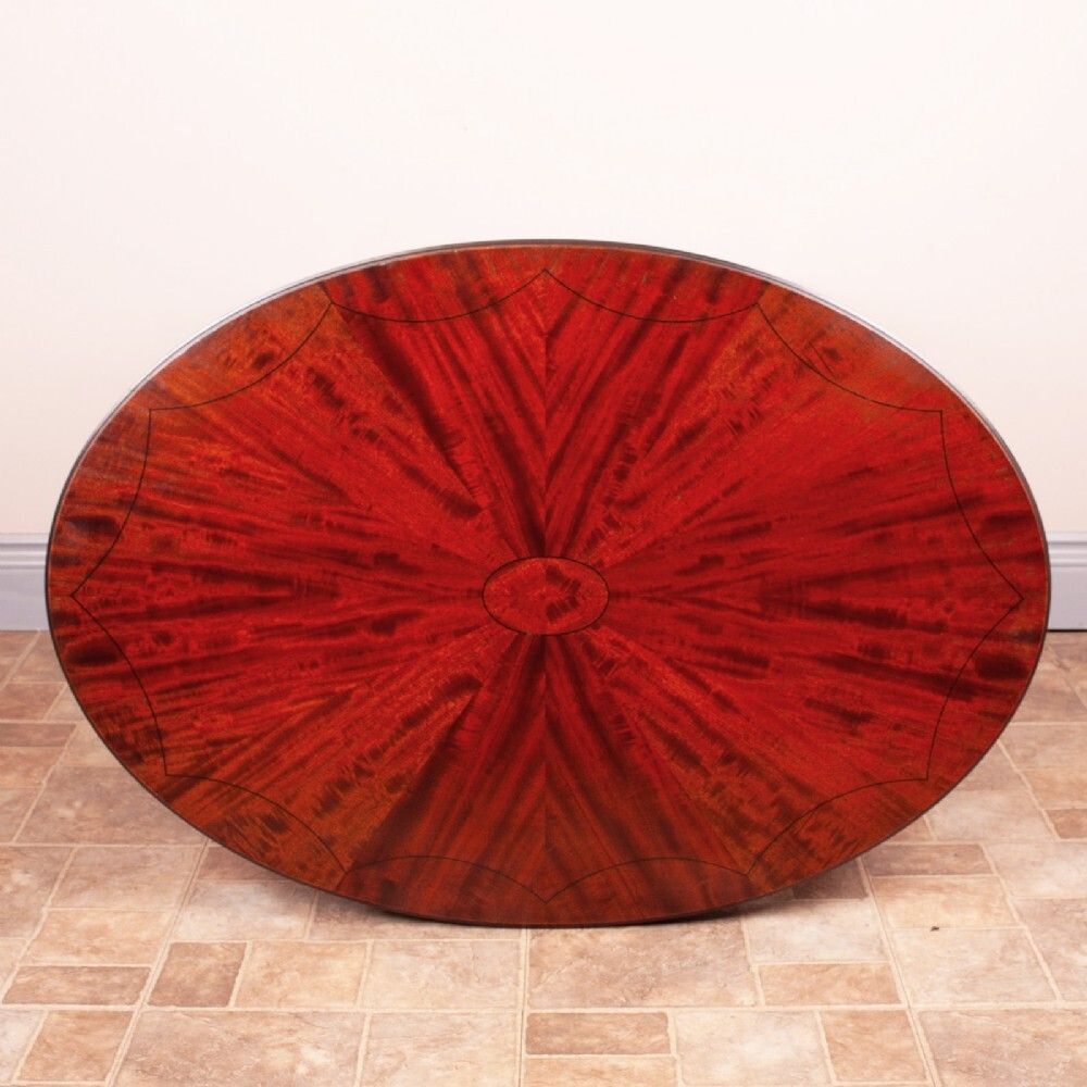 Edwardian Ebony Inlaid Mahogany Oval Occasional Table photo Furniture