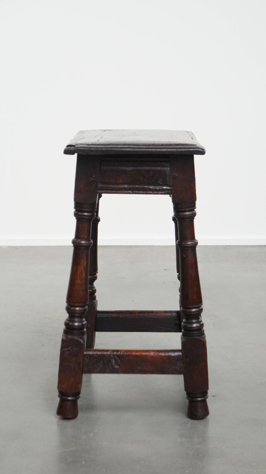 Timeless And Elegant Antique English Oak Joint Stool/ Stool/ Side Table From The 17th Century With Beautiful Colors photo for sale
