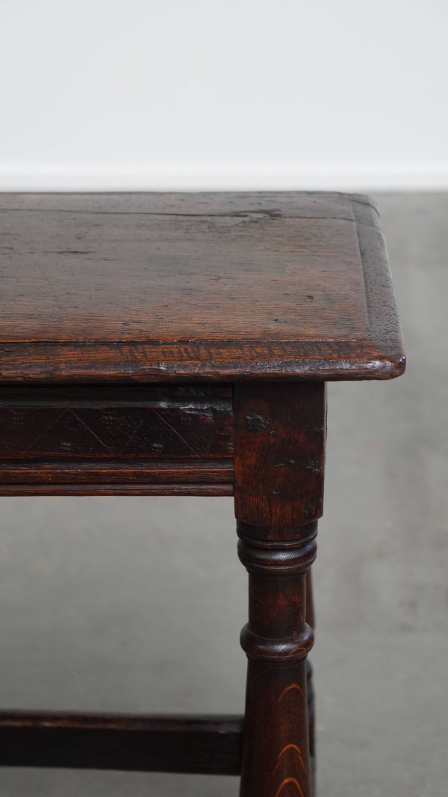 Timeless And Elegant Antique English Oak Joint Stool/ Stool/ Side Table From The 17th Century With Beautiful Colors photo buy