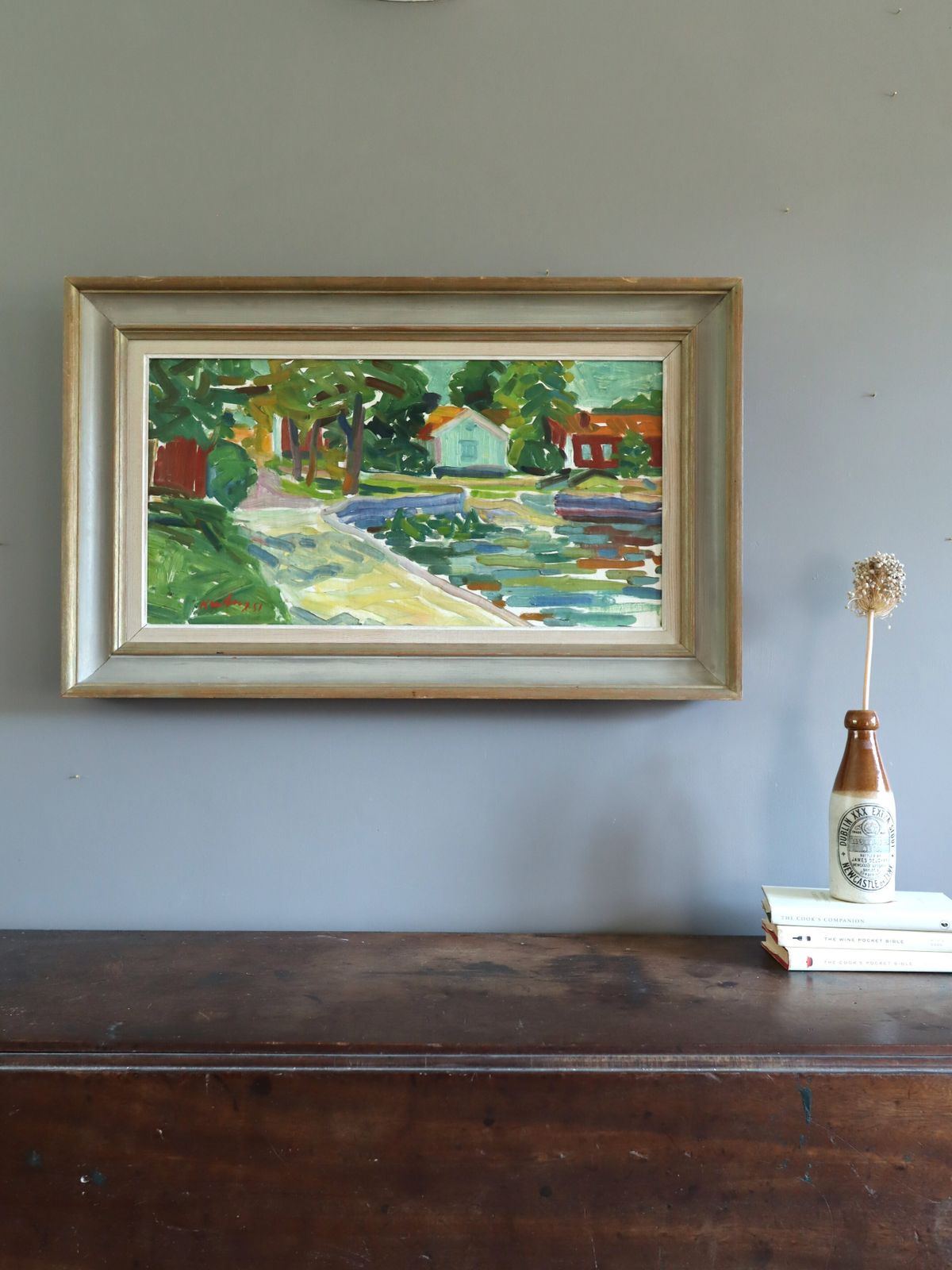 Riverside Cottages  Oil Painting photo furniture