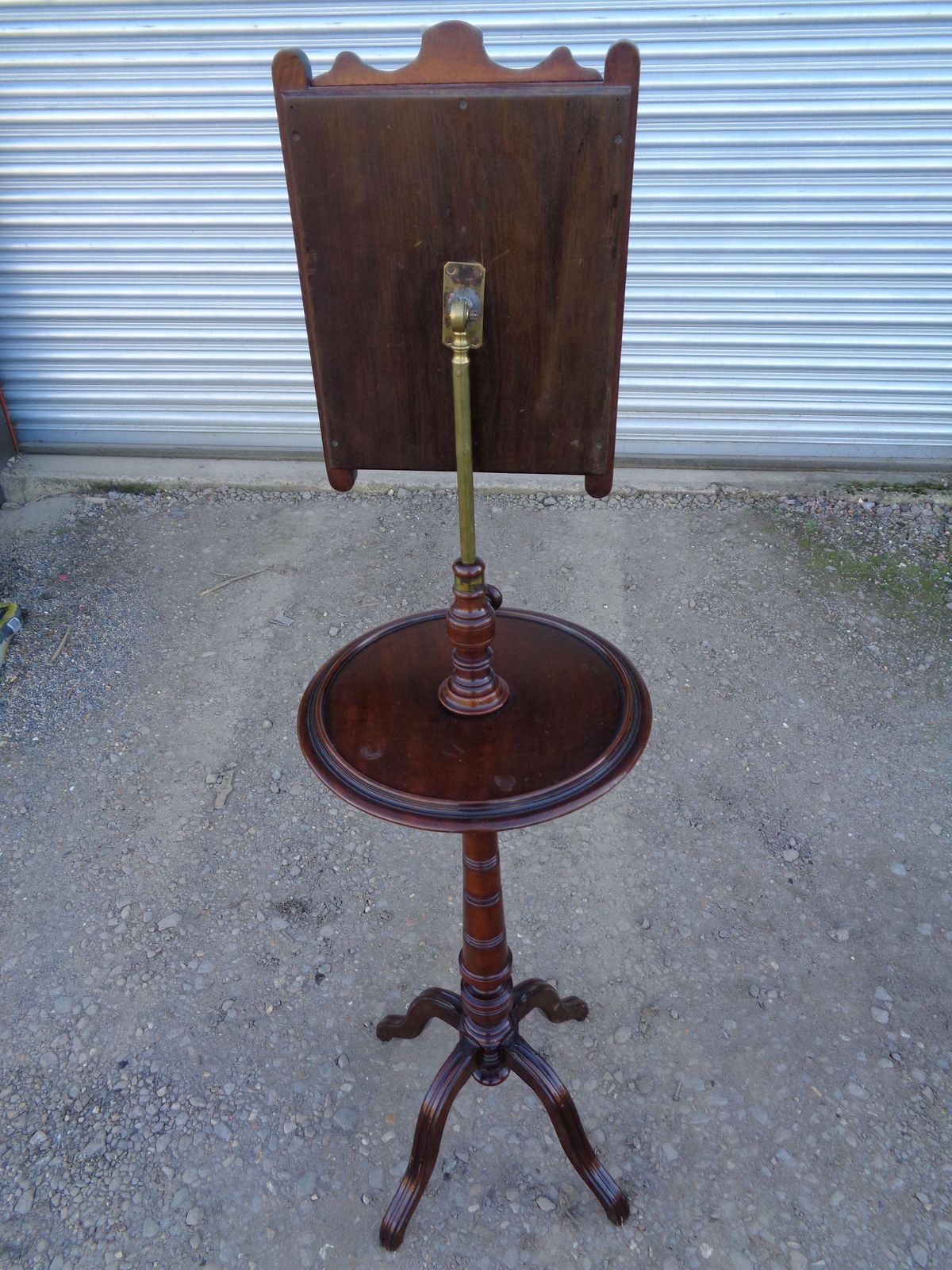 Edwardian Mahogany Gentleman's Shaving Stand   Adjustable Height photo vintage
