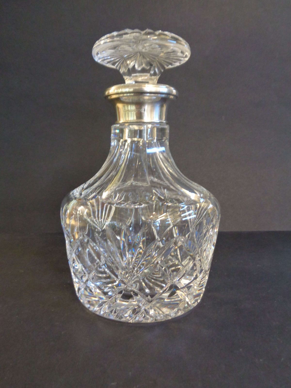 Royal Brierley Silver Collared Crystal Decanter photo Home Decor