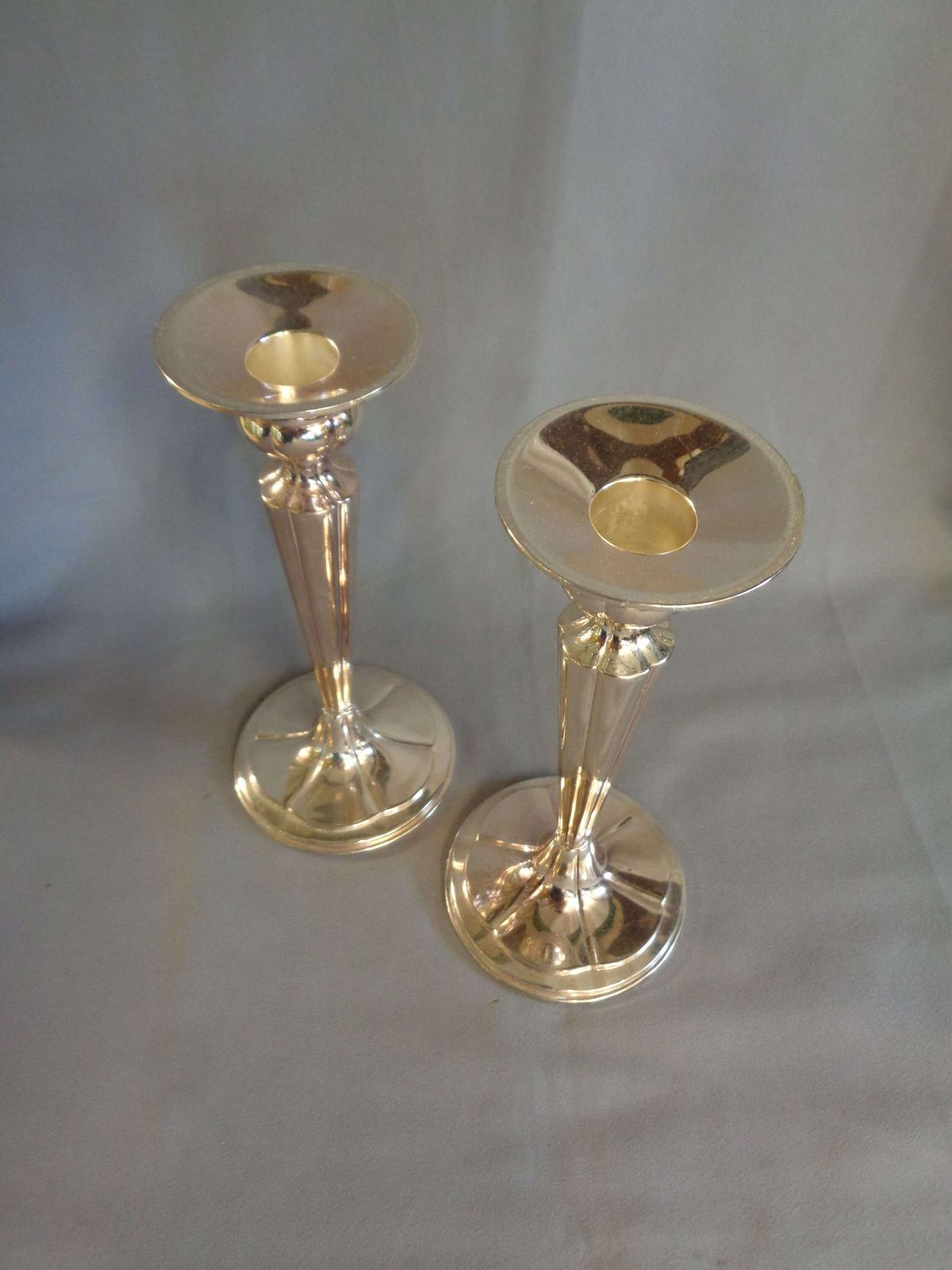 Pair 'Hartnell Home' Silver Plated Candlesticks photo for sale