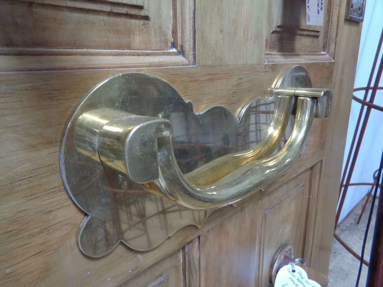Antique Heavy Brass Door Handle / Knocker photo furniture