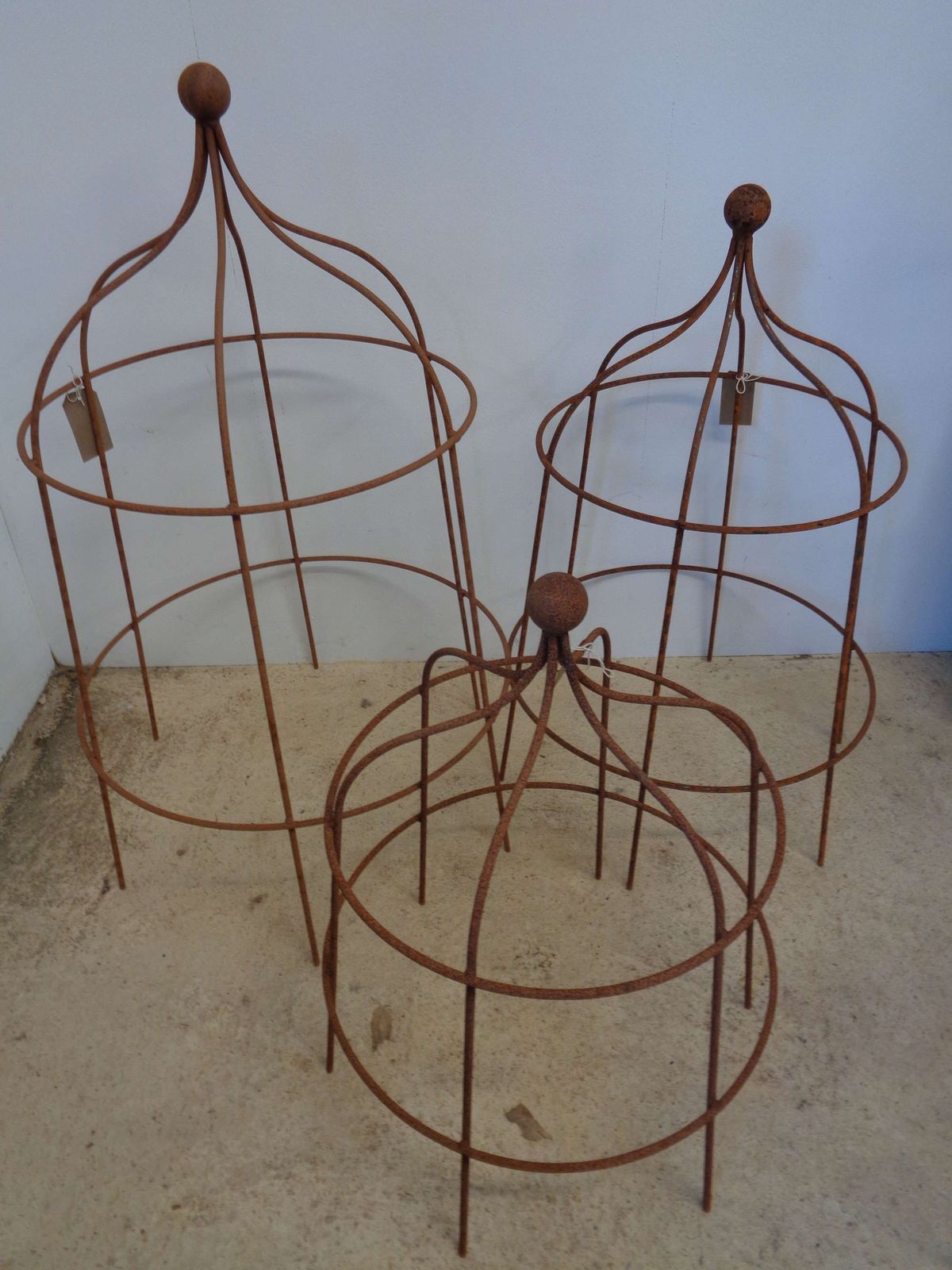 Garden Metal Lobster Pot Obelisk Plant Support   Large photo for sale