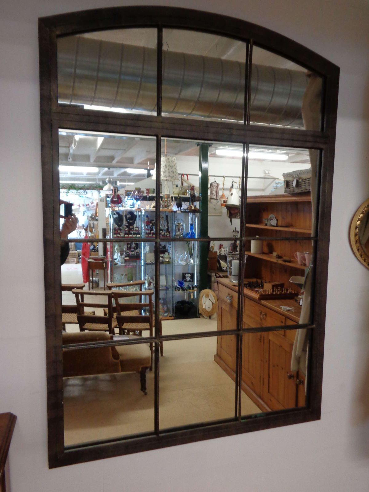 Impressive Industrial Style Metal Wall Mirror