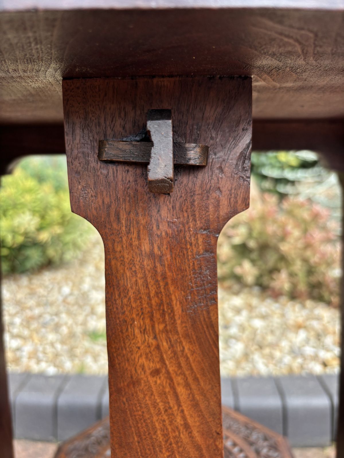 Arts & Crafts Walnut Pegged Table photo vintage