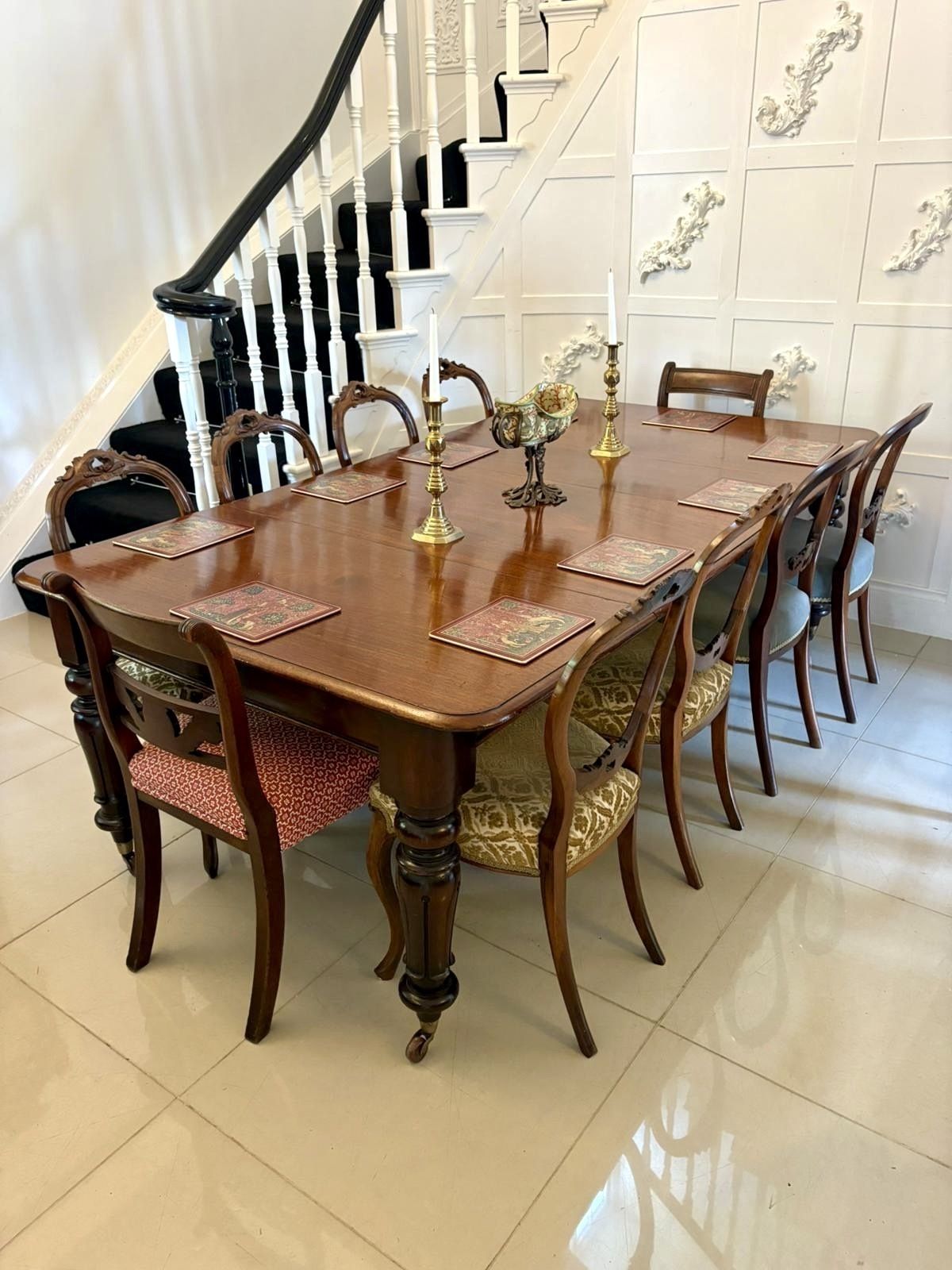 Antique 19th Century Quality Mahogany 10 Seater Extending Dining Table photo vintage