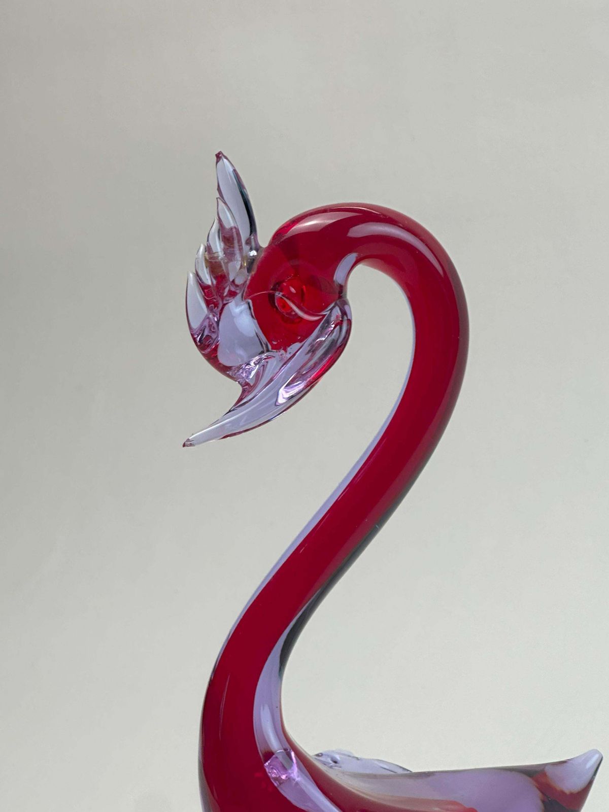 Murano Neodymium And Red Sommerso Glass Duck Sculpture, Italy, 1970s photo furniture