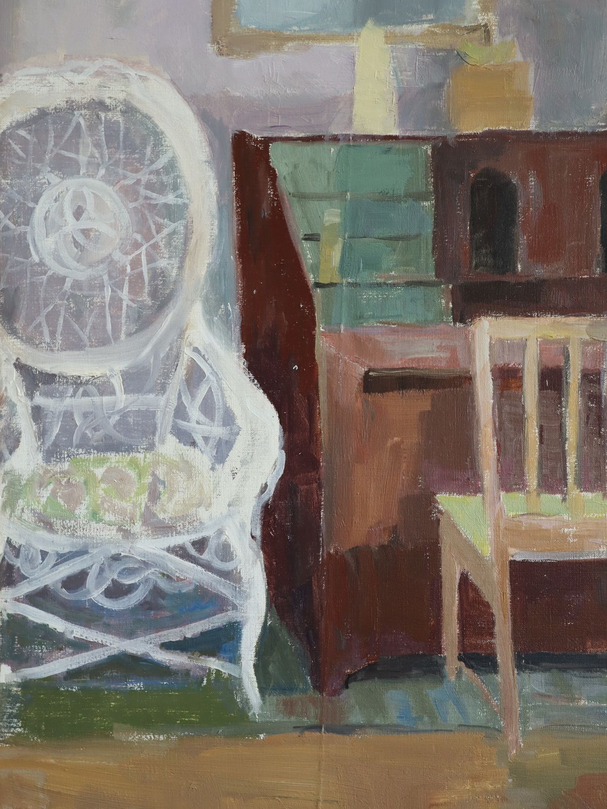 Art Interior With Desk, Oil Painting photo