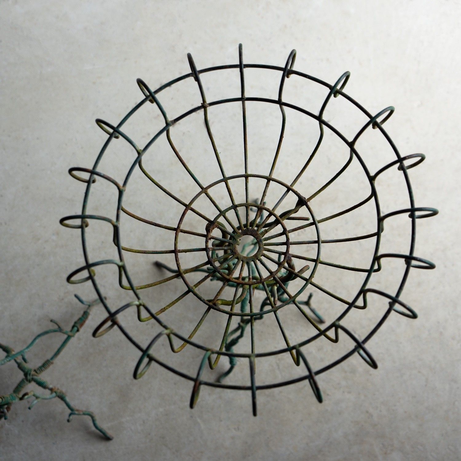 Home Decor Pair Of Antique French Faux Bois Wrought Iron & Wirework Plant Stand Jardiniere photo
