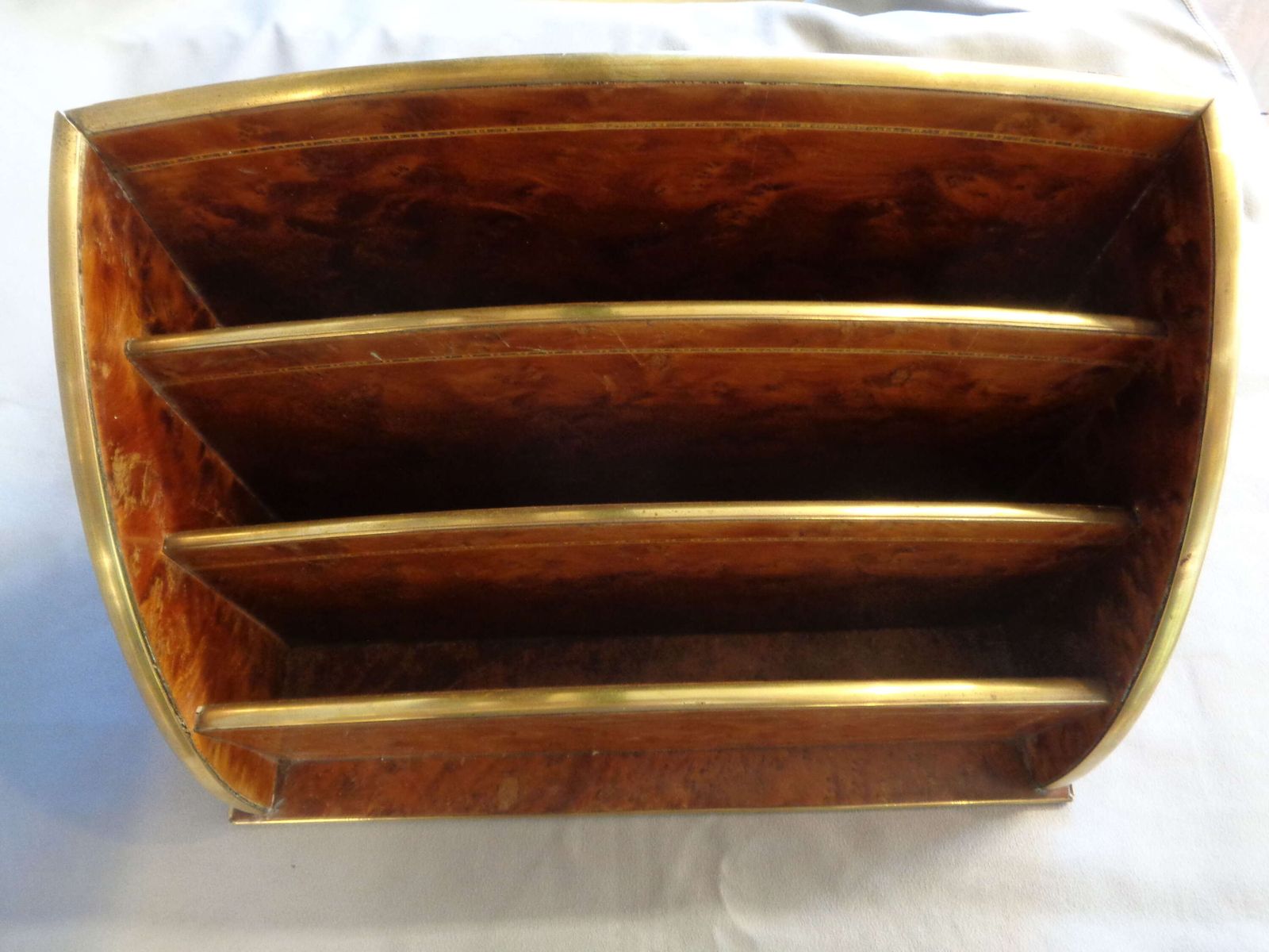 Art Deco Brass Trimmed Desk Tidy photo vintage