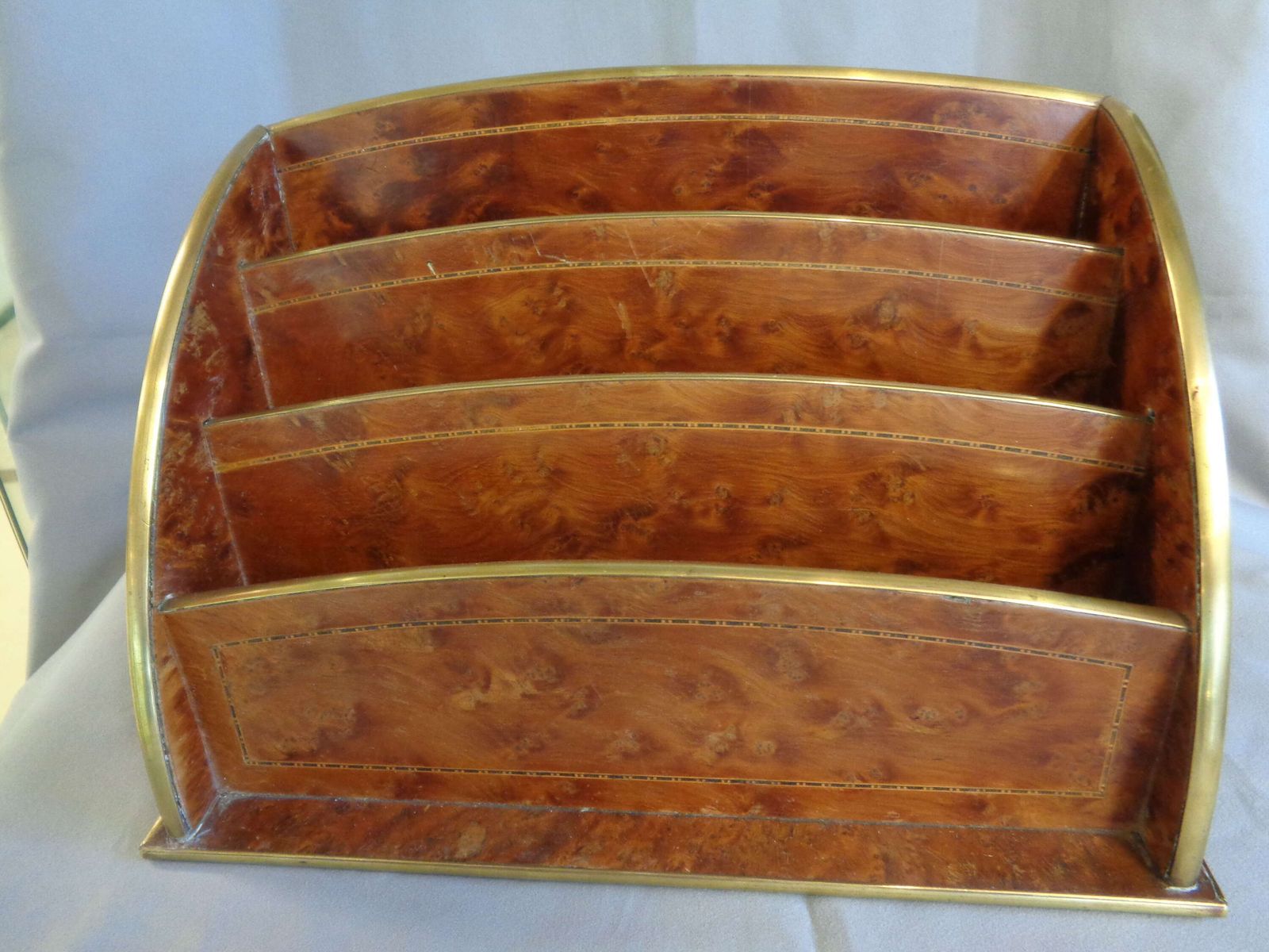 photo furniture Art Deco Brass Trimmed Desk Tidy