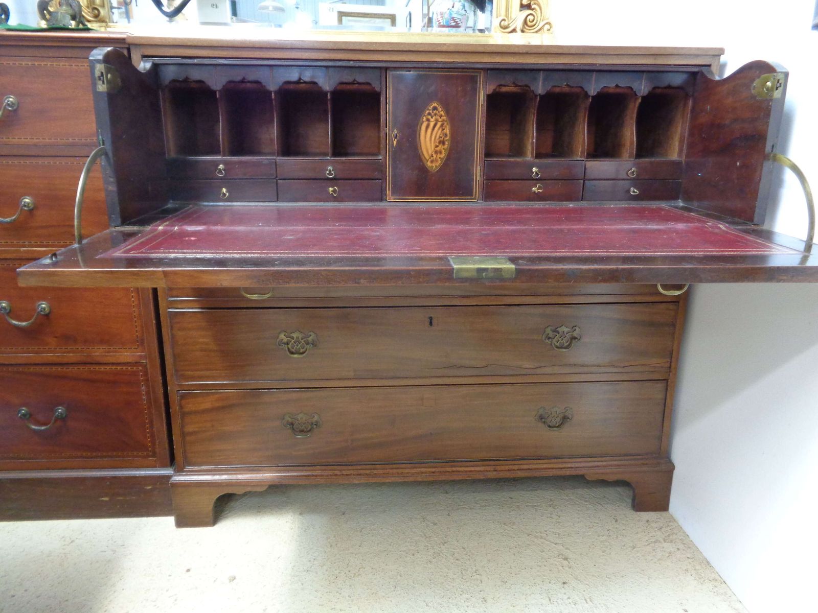 Antique Edwardian Secretaire / Chest Of Drawers