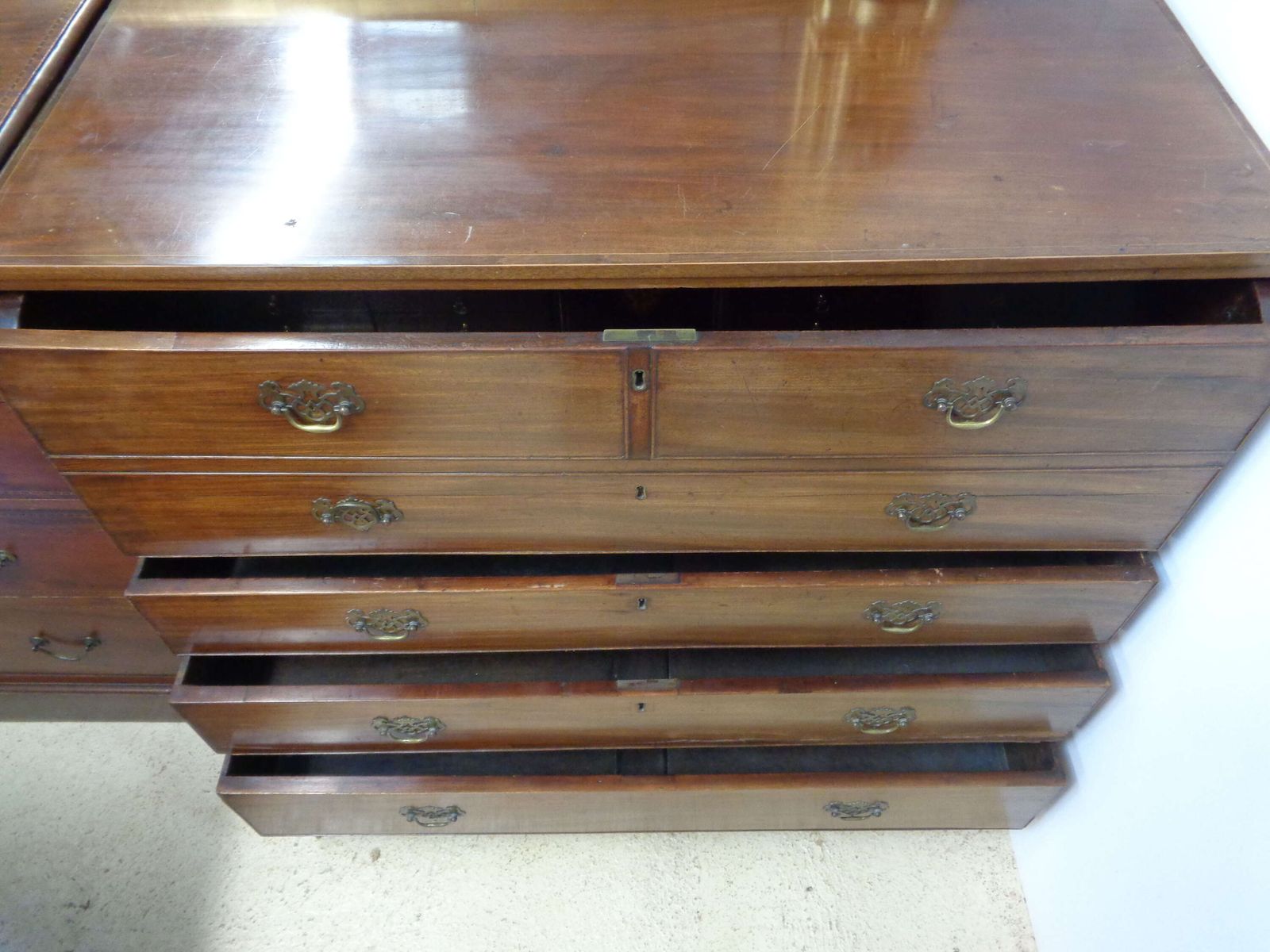 Antique Edwardian Secretaire / Chest Of Drawers photo vintage