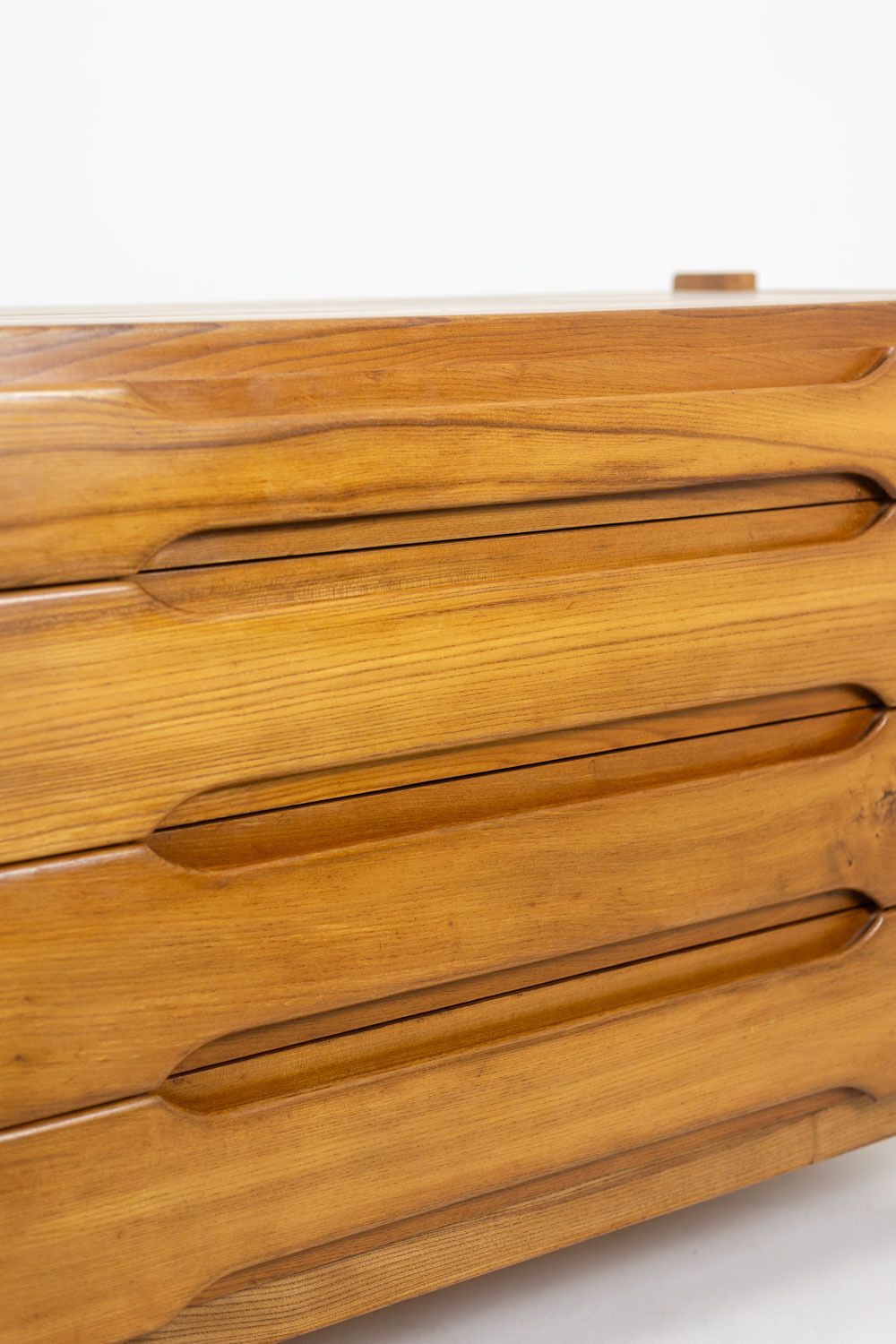 photo for sale Maison Regain. Elm Chest Of Drawers. Circa 1970.
