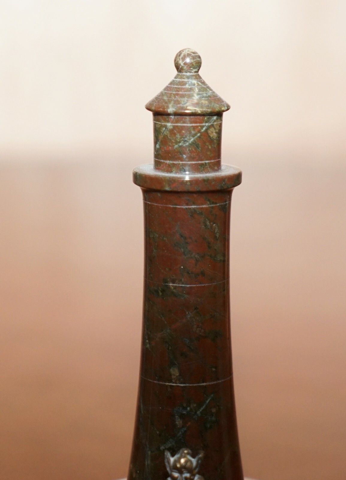 Lovely Collection Of Four Antique Small Solid Marble Statues Of Lighthouses photo Art