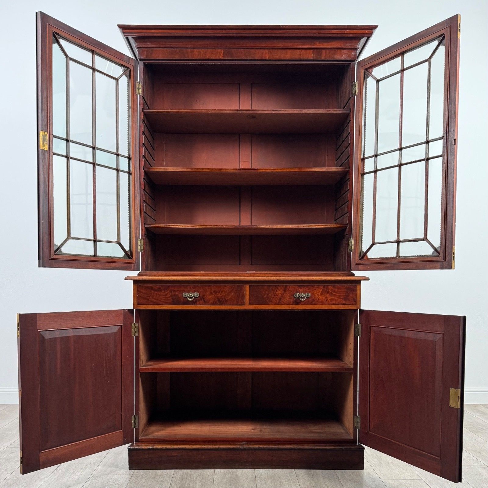 Antique 19th Century Regency Style Bookcase In Mahogany photo for sale