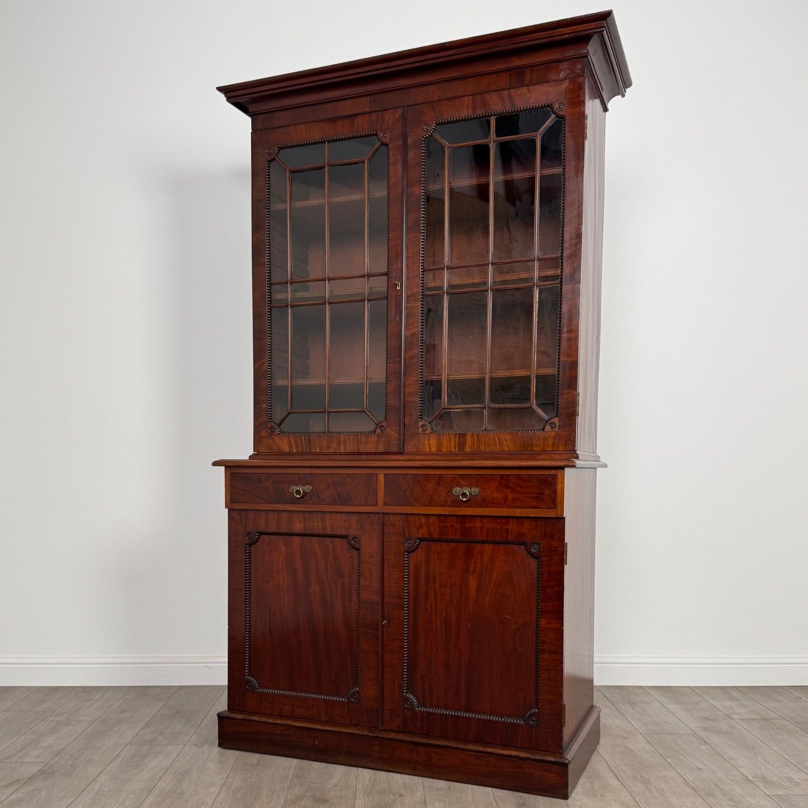 Antique 19th Century Regency Style Bookcase In Mahogany photo Furniture