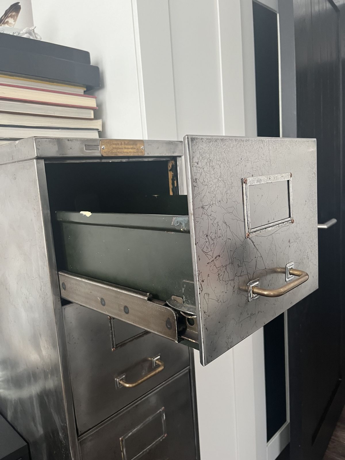 Mid Century Refurbished Steel Filing Cabinet photo Furniture