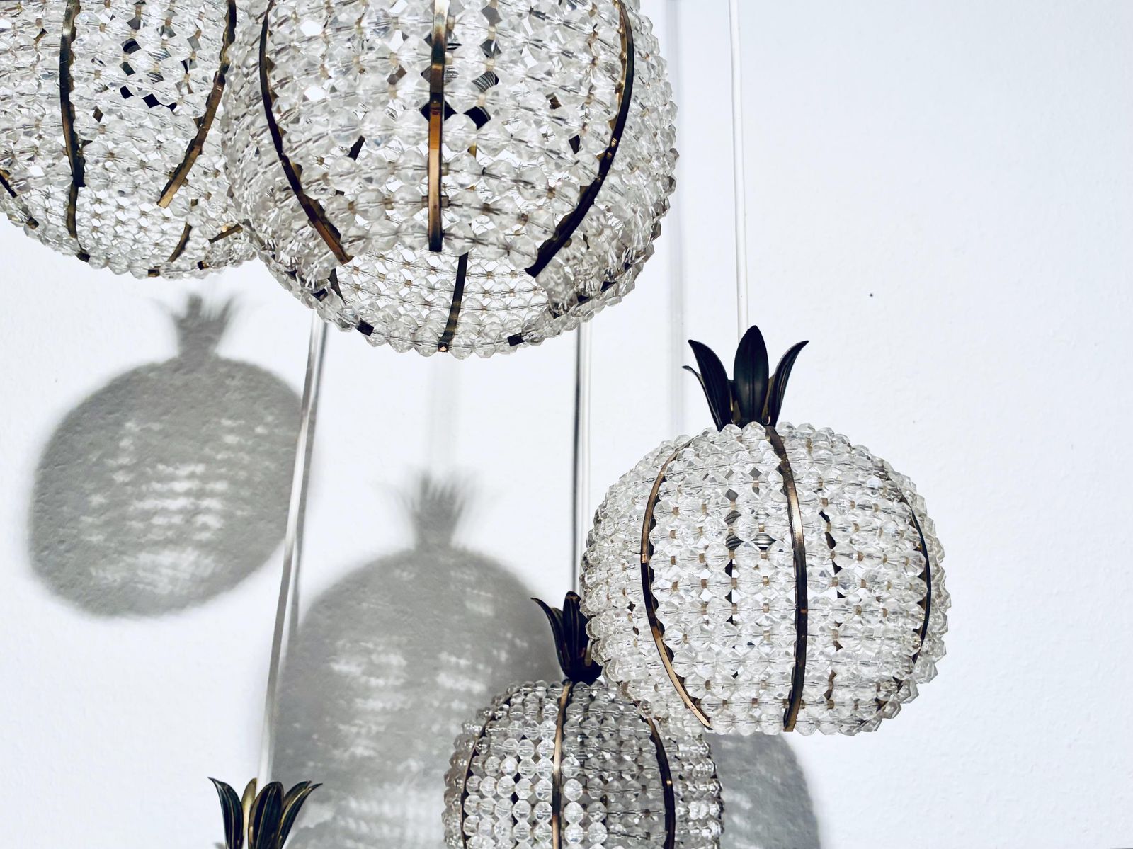 Emil Stejnar For Rupert Nikoll Hollywood Regency Pineapple Cascading Chandelier Hanging Lamp / Vintage 1960s Mid Century Decor photo 1056.0