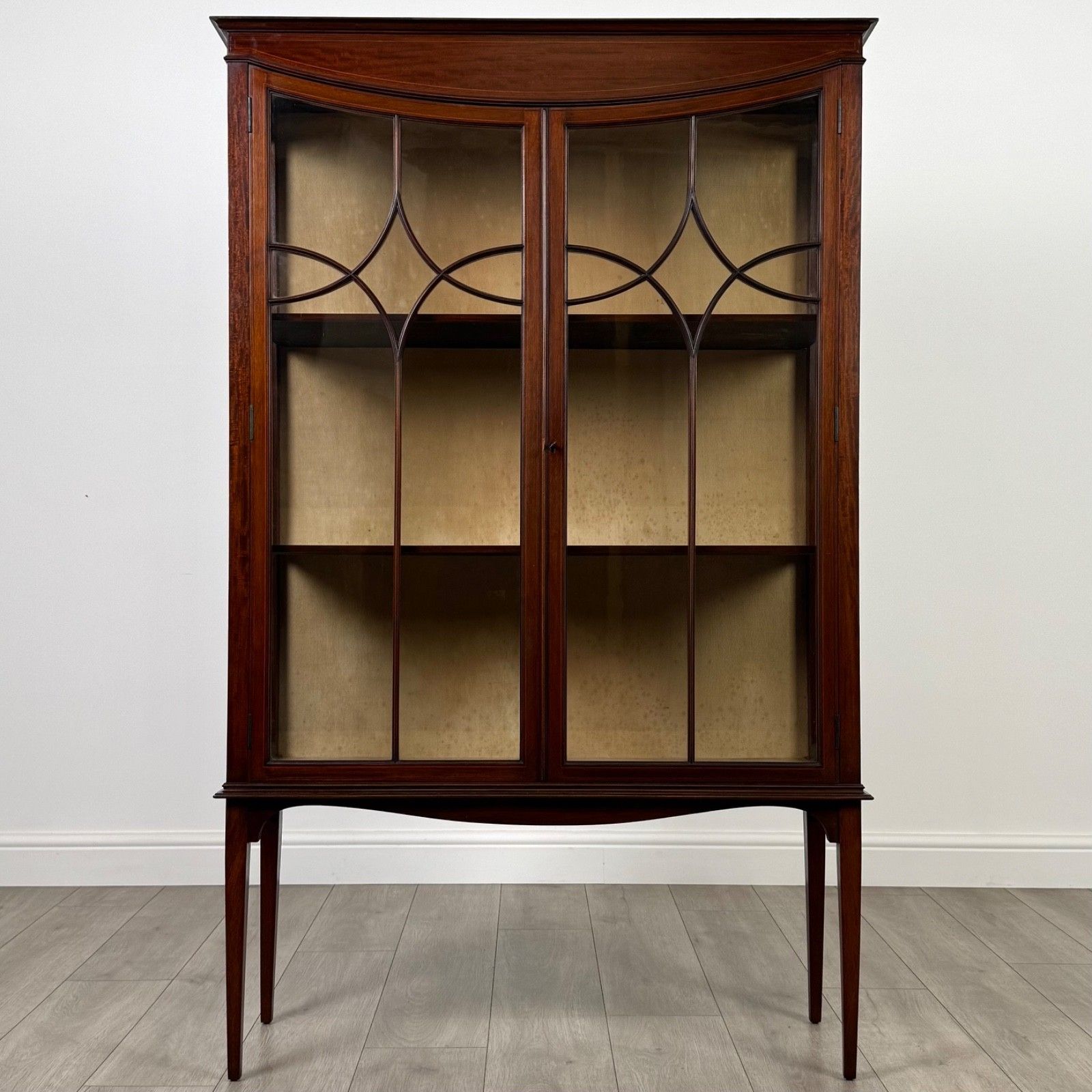 Antique 20th Century Glazed Display Cabinet In Mahogany photo furniture