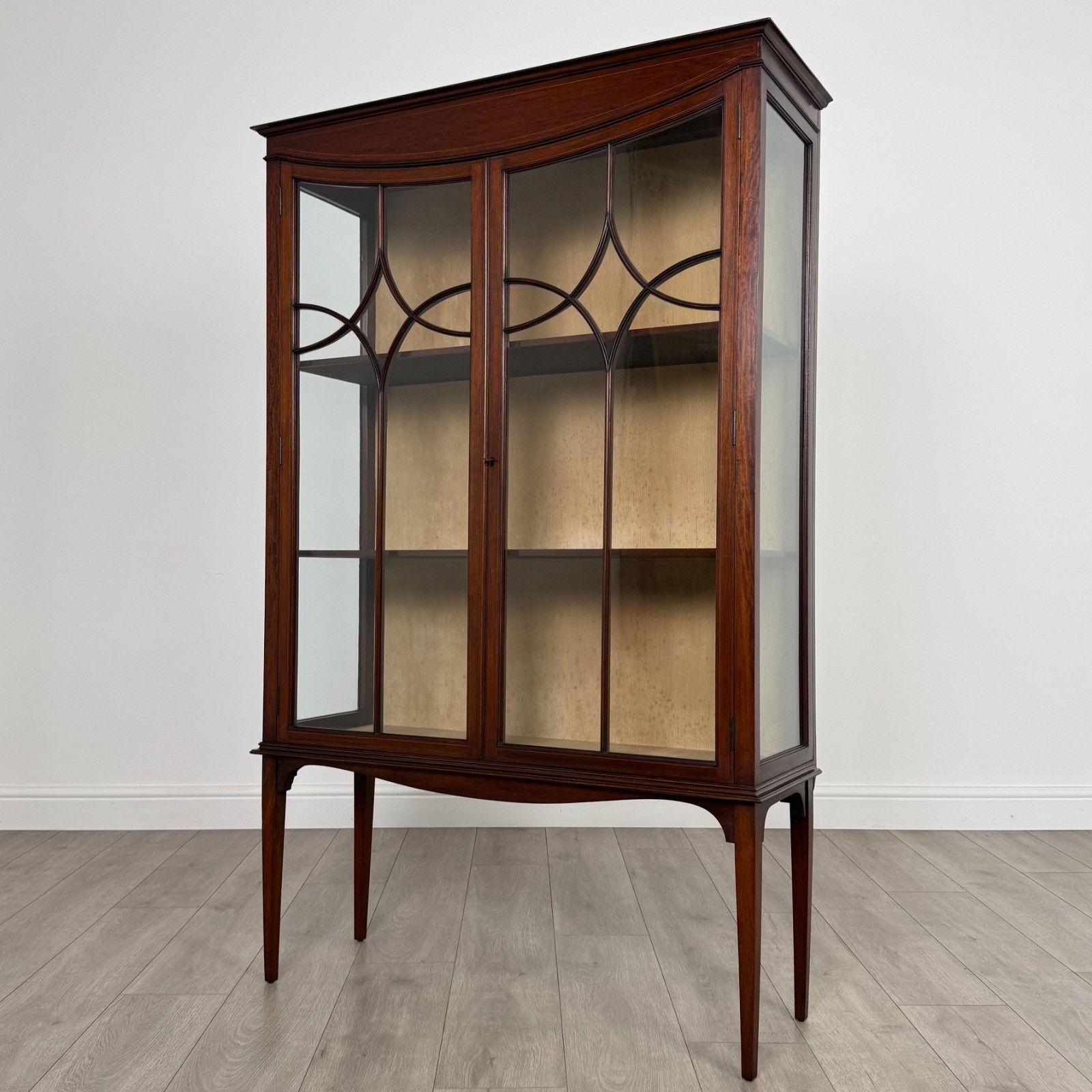 Antique 20th Century Glazed Display Cabinet In Mahogany photo Furniture