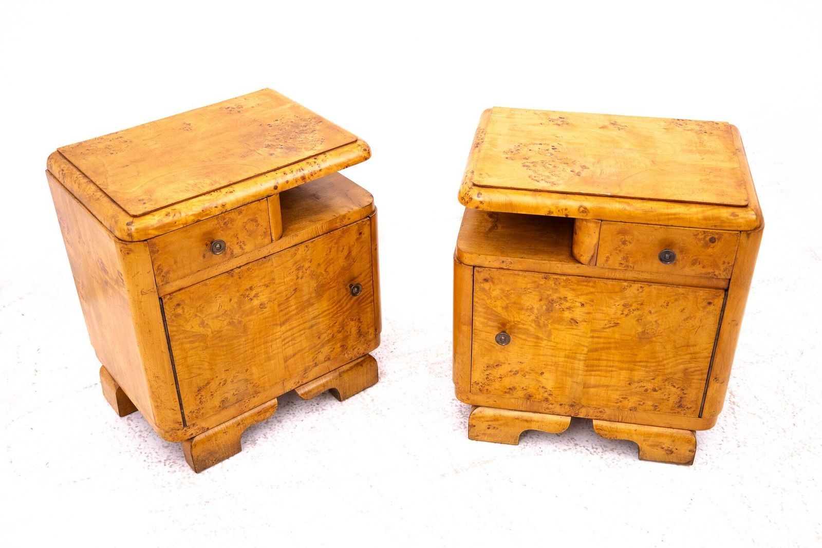 Pair Of Bedside Tables, Poland, 1930s. After Renovation.