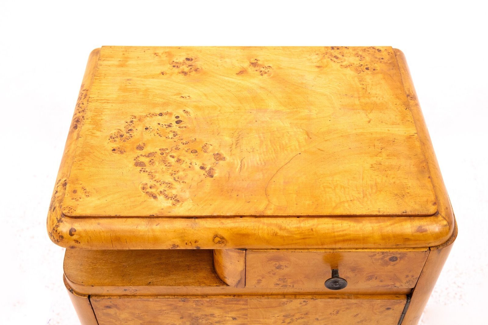 Furniture Pair Of Bedside Tables, Poland, 1930s. After Renovation. photo