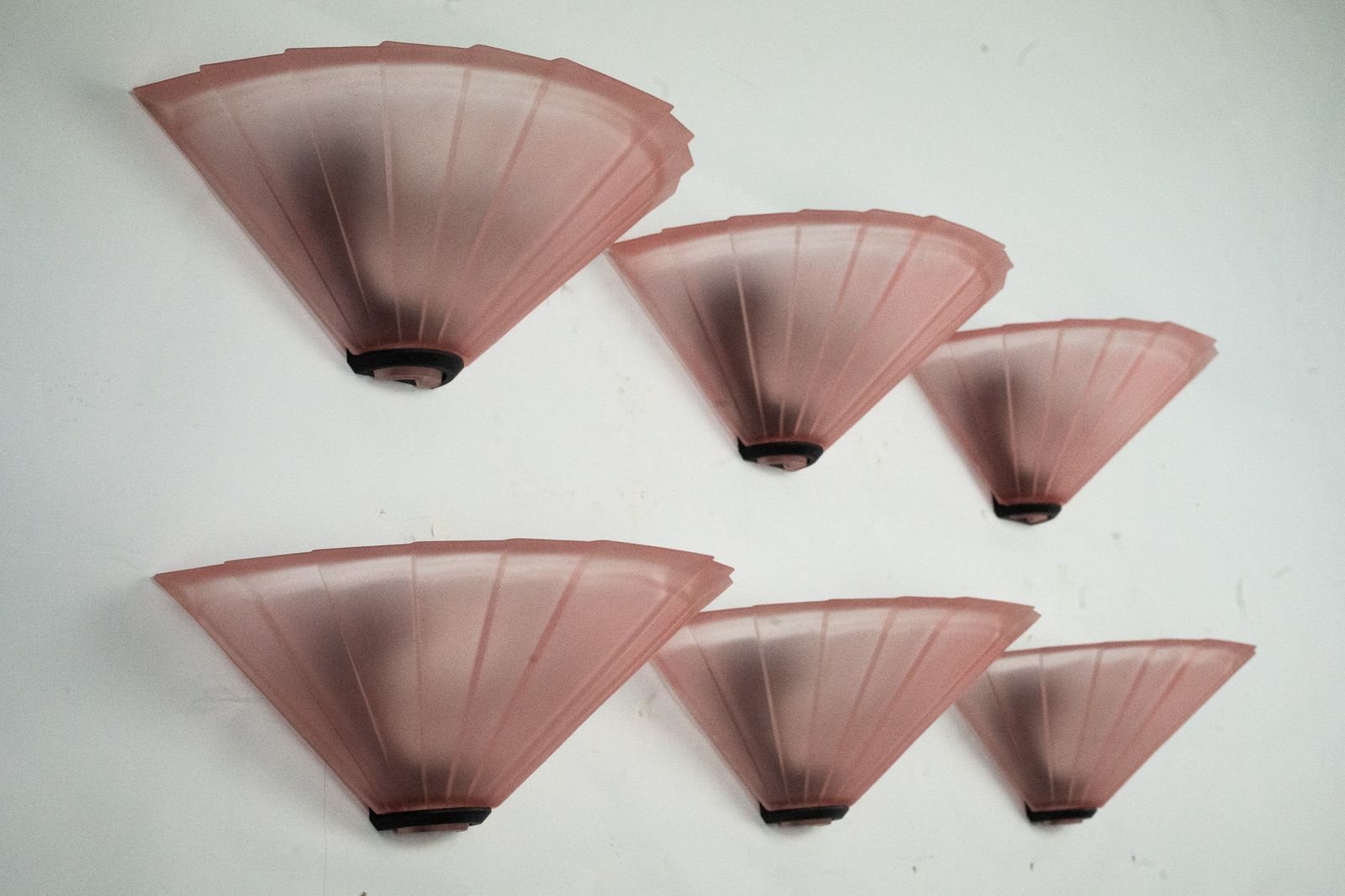 3120.0 Set Of Six De Majo Sconces In Thick Pink Murano Glass. Italy 1980s photo
