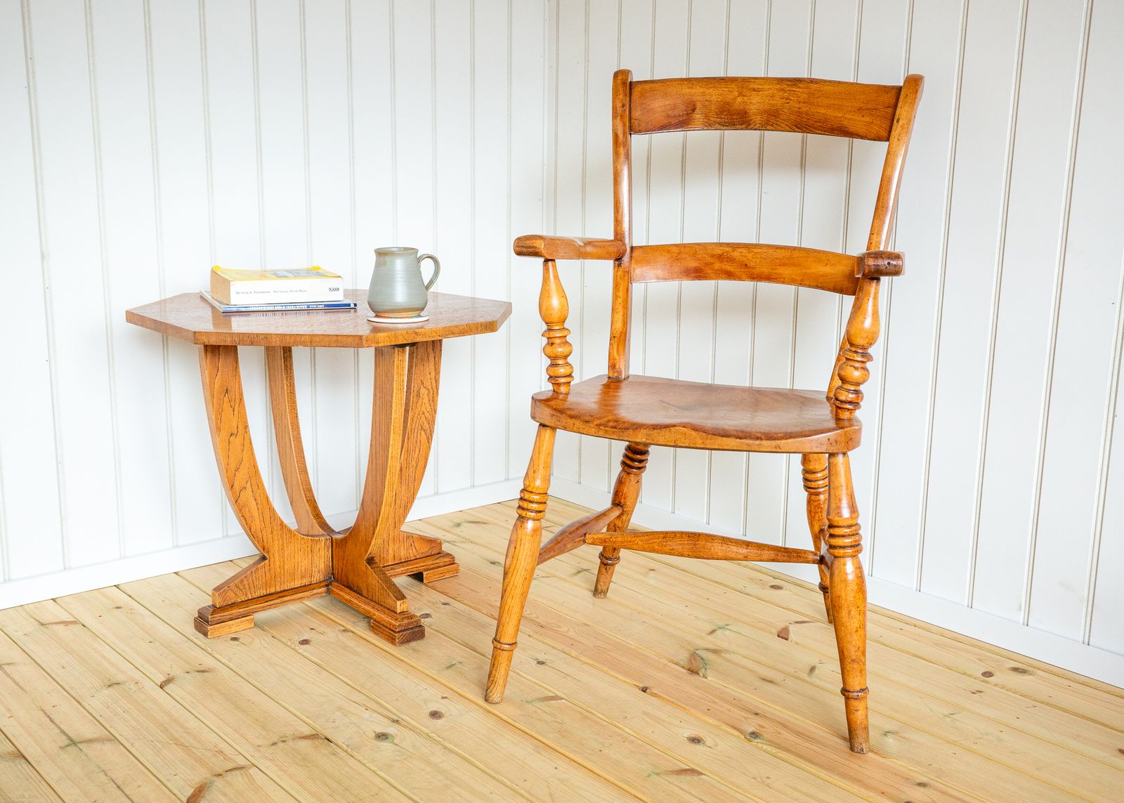 Antique Blonde Windsor Chair Satin Birch Country Bar Back Oxford Armchair 1850 Farmhouse Country House Victoria.N photo furniture