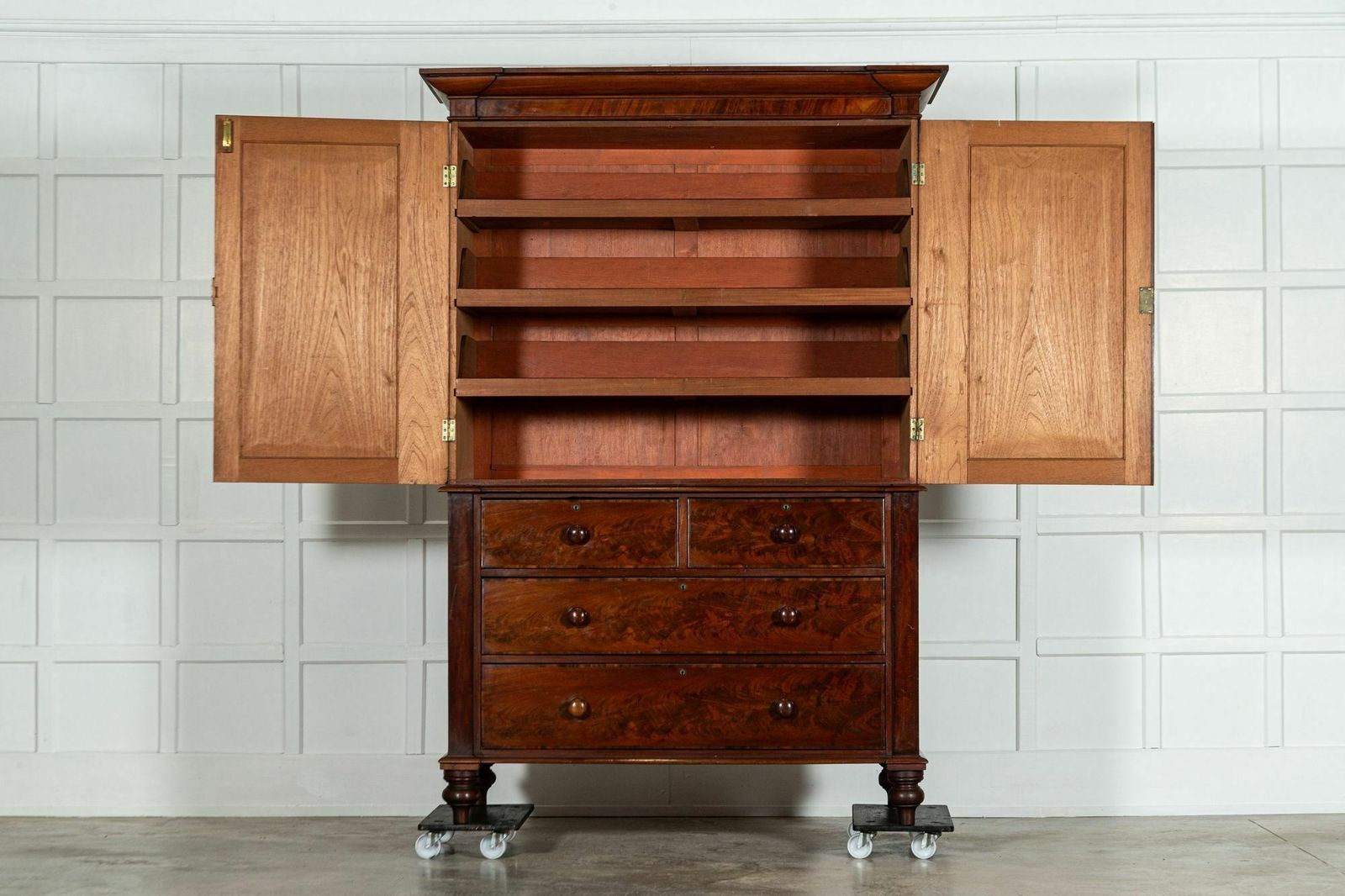 Large English Regency Mahogany Linen Press photo furniture