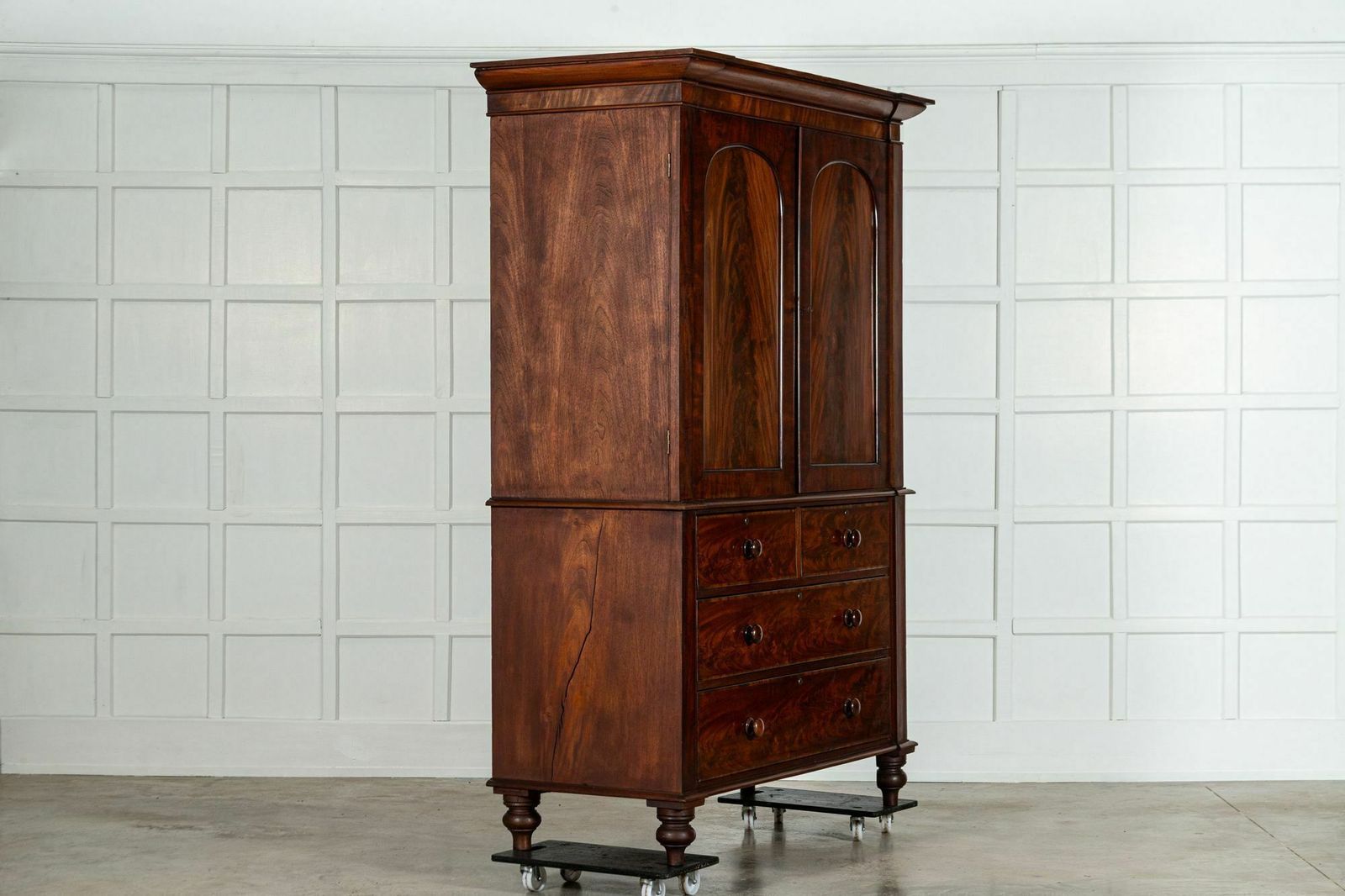 Large English Regency Mahogany Linen Press photo Furniture