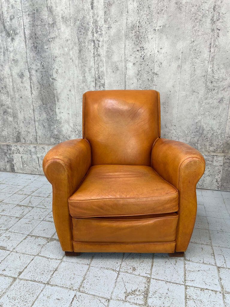 Individual Cognac Coloured Leather Club Chair Armchair photo furniture