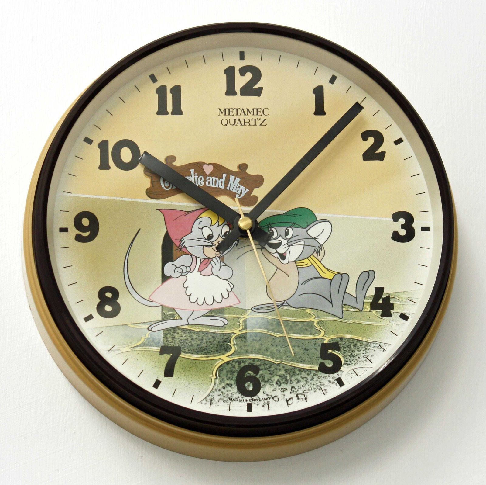 Vintage Metamec Wall Clock   22cm Retro Charlie & May Kids Clock Mid Century Clock Gift Childrens Clock Off The Wall Clocks photo furniture