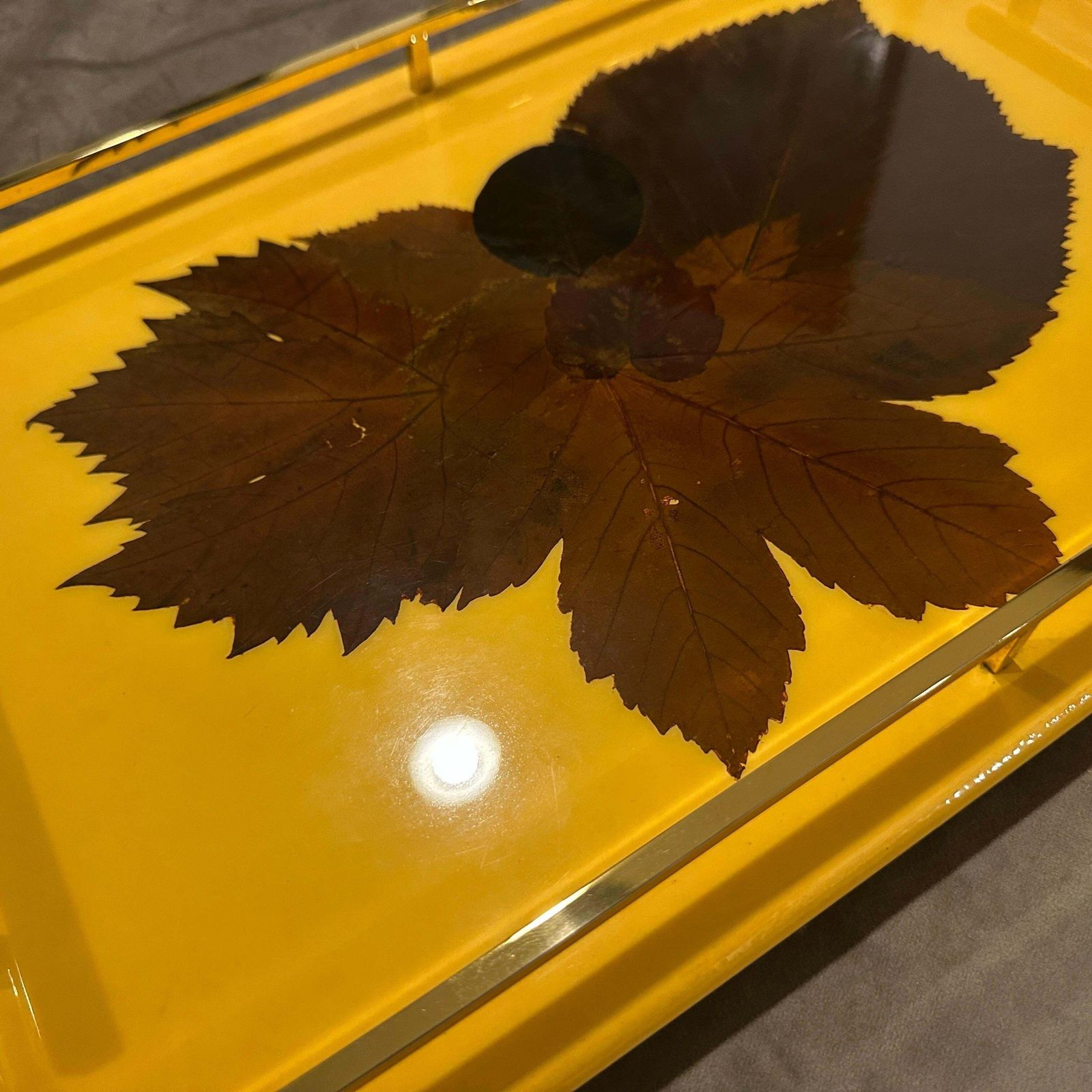 1960s Mid Century Modern Lacquered Wood And Brass Italian Serving Tray photo 828.0