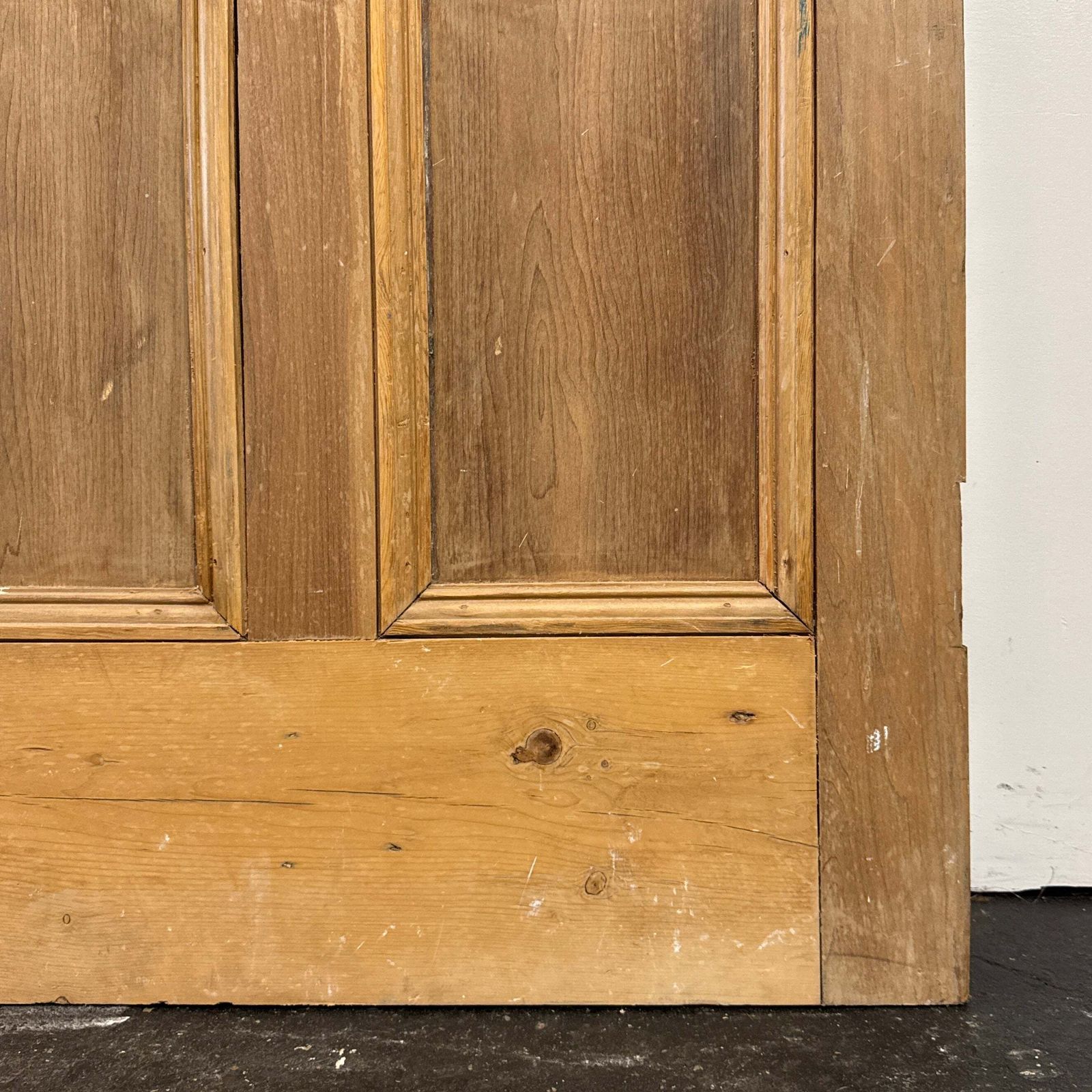 Antique 5 Panel Stripped Door 216.5cm X 82cm photo vintage