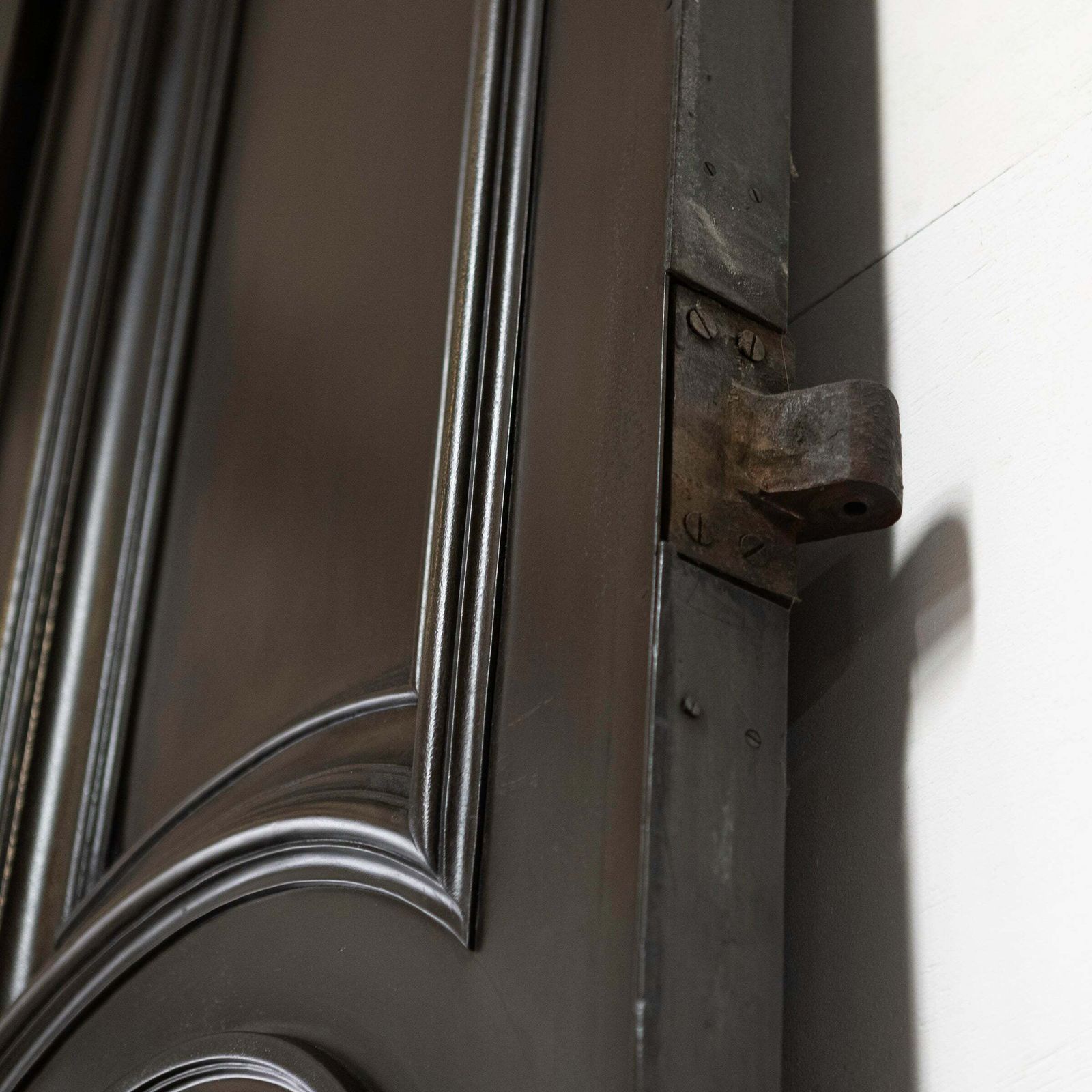 photo furniture Monumental Bronze And Mahogany Entranceway Doors