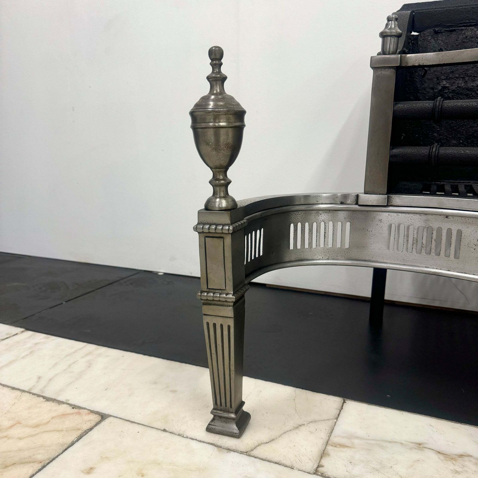 Neoclassical Cast Iron And Polished Steel Firebasket photo Home Fixtures
