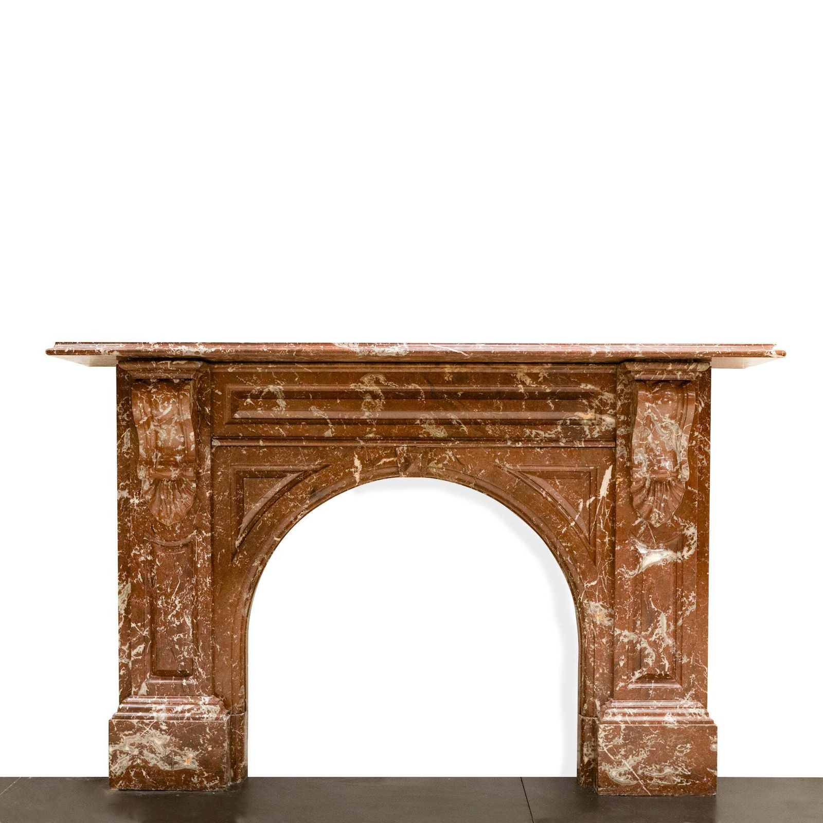 Antique Victorian Arched Rouge Royal Marble Surround