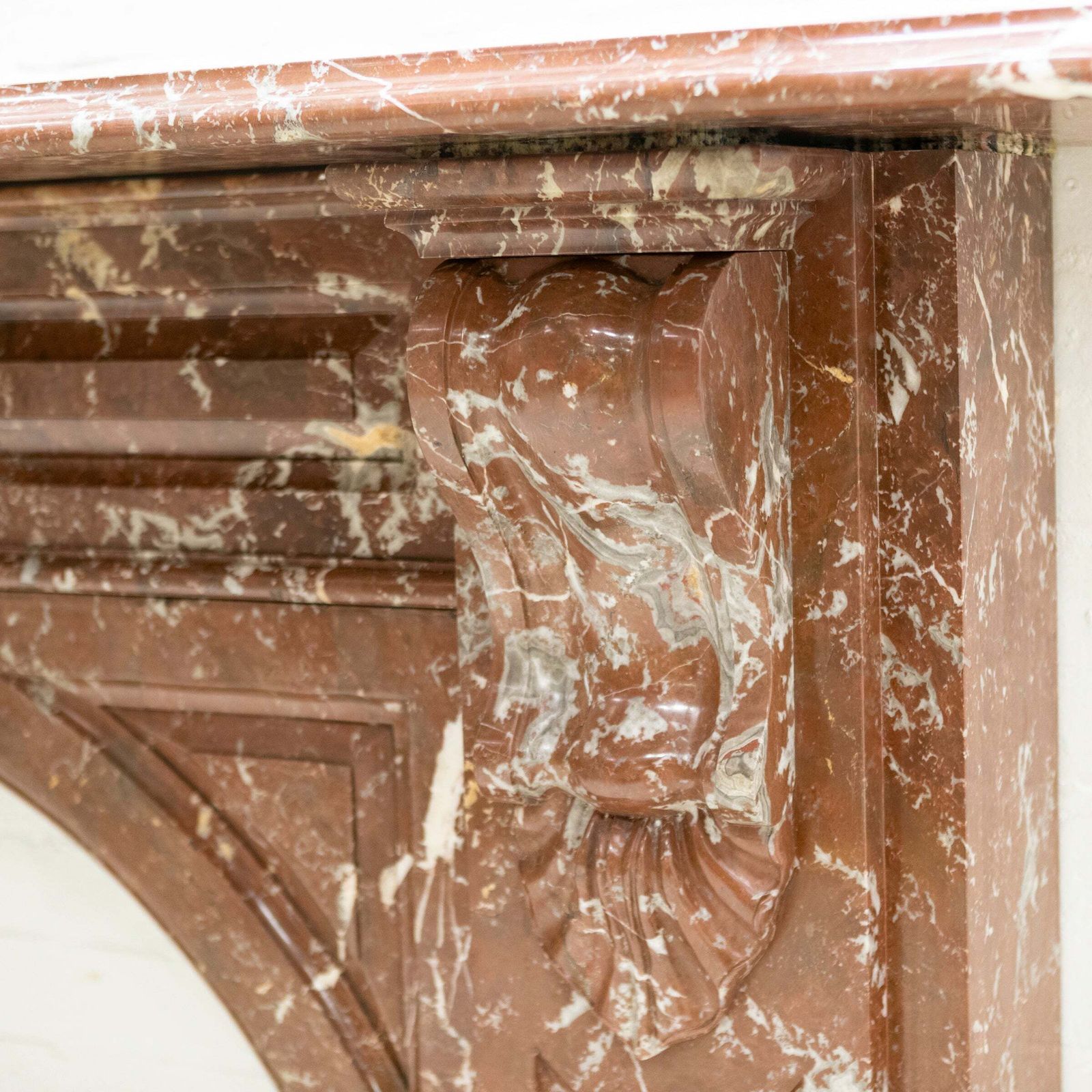 Antique Victorian Arched Rouge Royal Marble Surround photo vintage