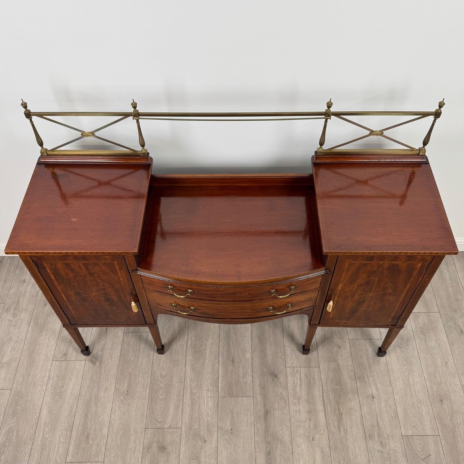 photo for sale Antique 20th Century Good Quality Inlaid Sideboard In Mahogany
