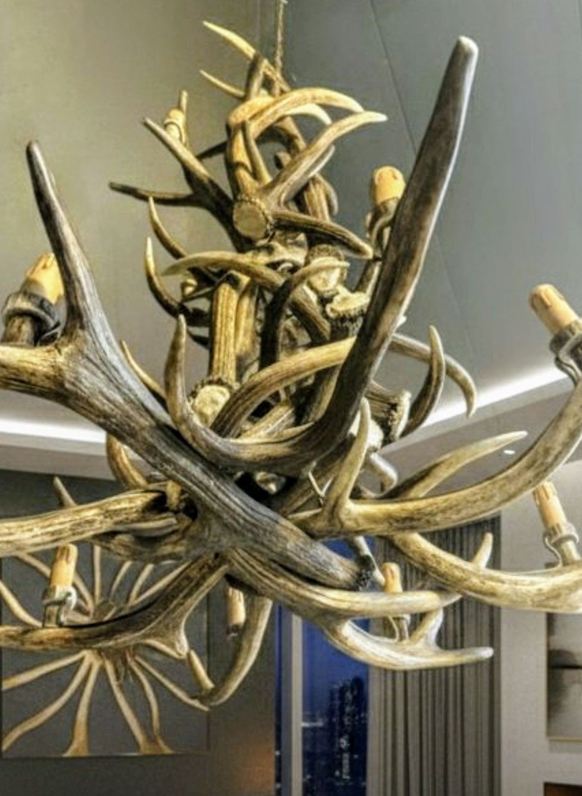 Rustic Antler Chandelier Delivery Available 0091. photo furniture