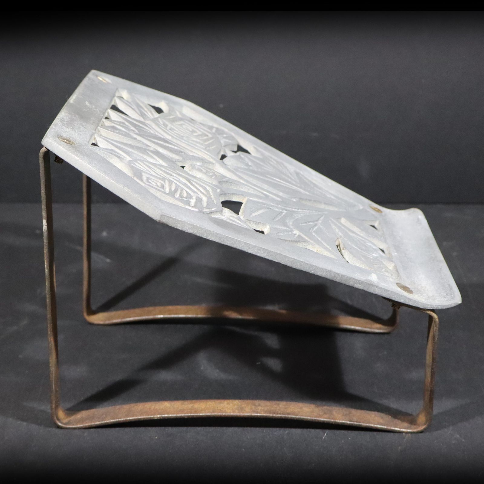 Art Nouveau Hairdresser's Footrest   Antique French Under Desk Footstool photo vintage