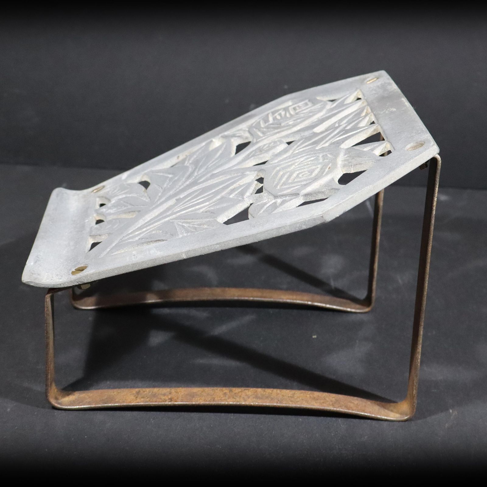 photo furniture Art Nouveau Hairdresser's Footrest   Antique French Under Desk Footstool