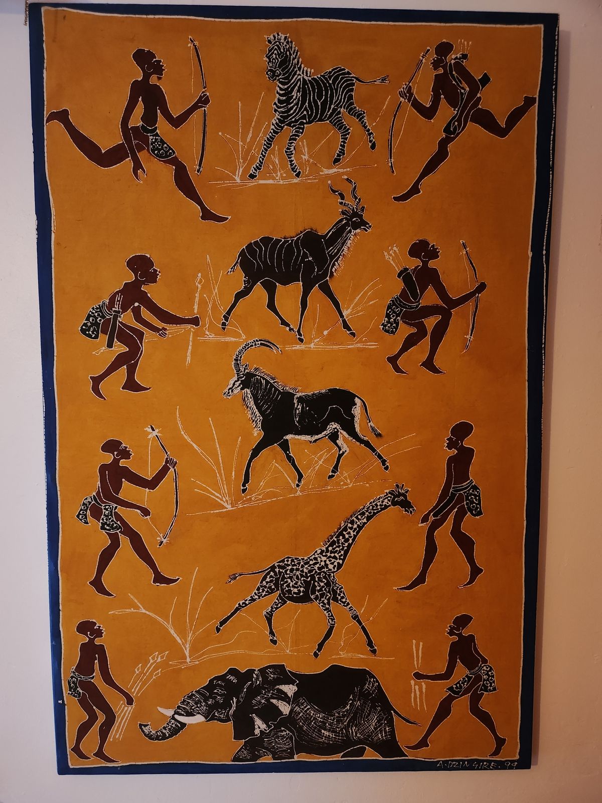 Beautiful Vintage Batik Fabric Panel  By Abigail Dzingire From Zimbabwe Africa. photo for sale