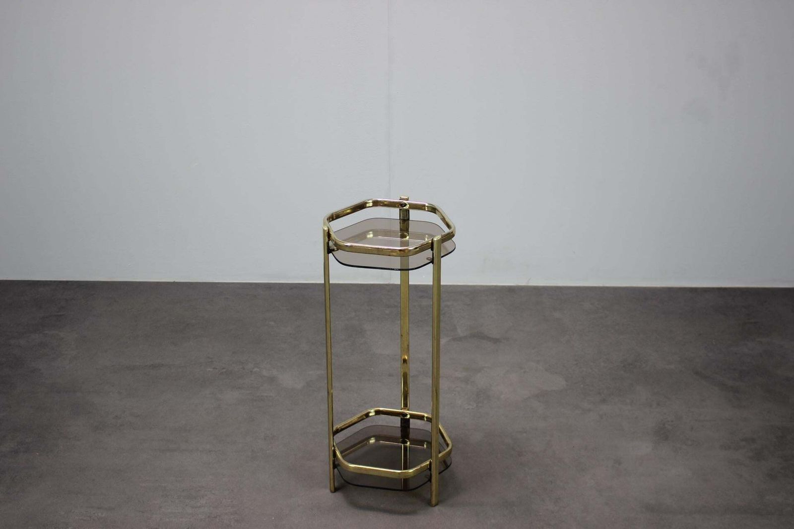 Mid Century Brass And Smoked Glass Tea Table, 1970s, Germany photo for sale
