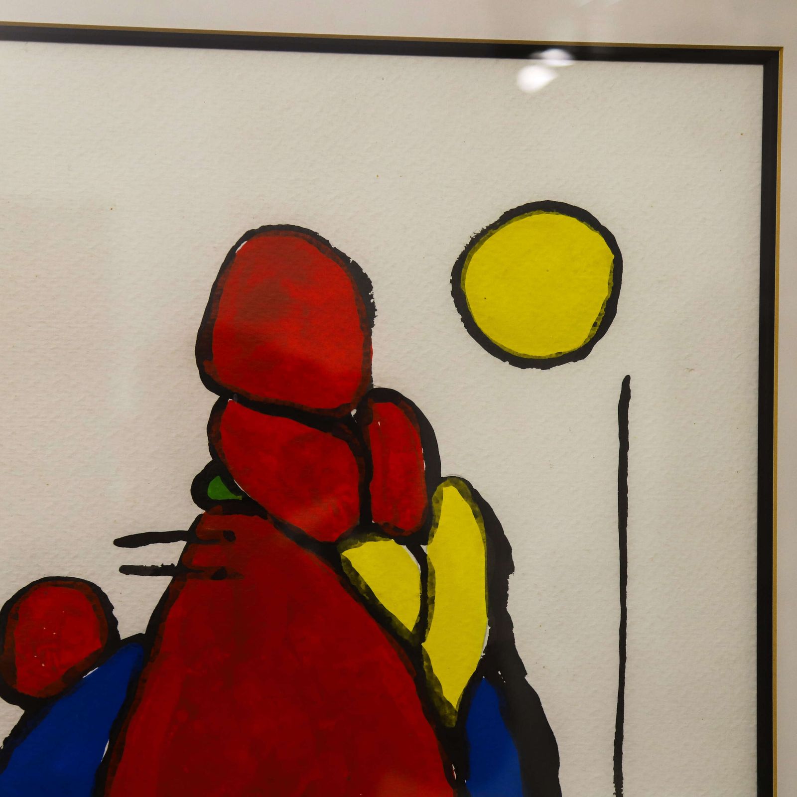 Art Pair Of Contemporary Spanish Paintings In The Style Of Joan Miro photo