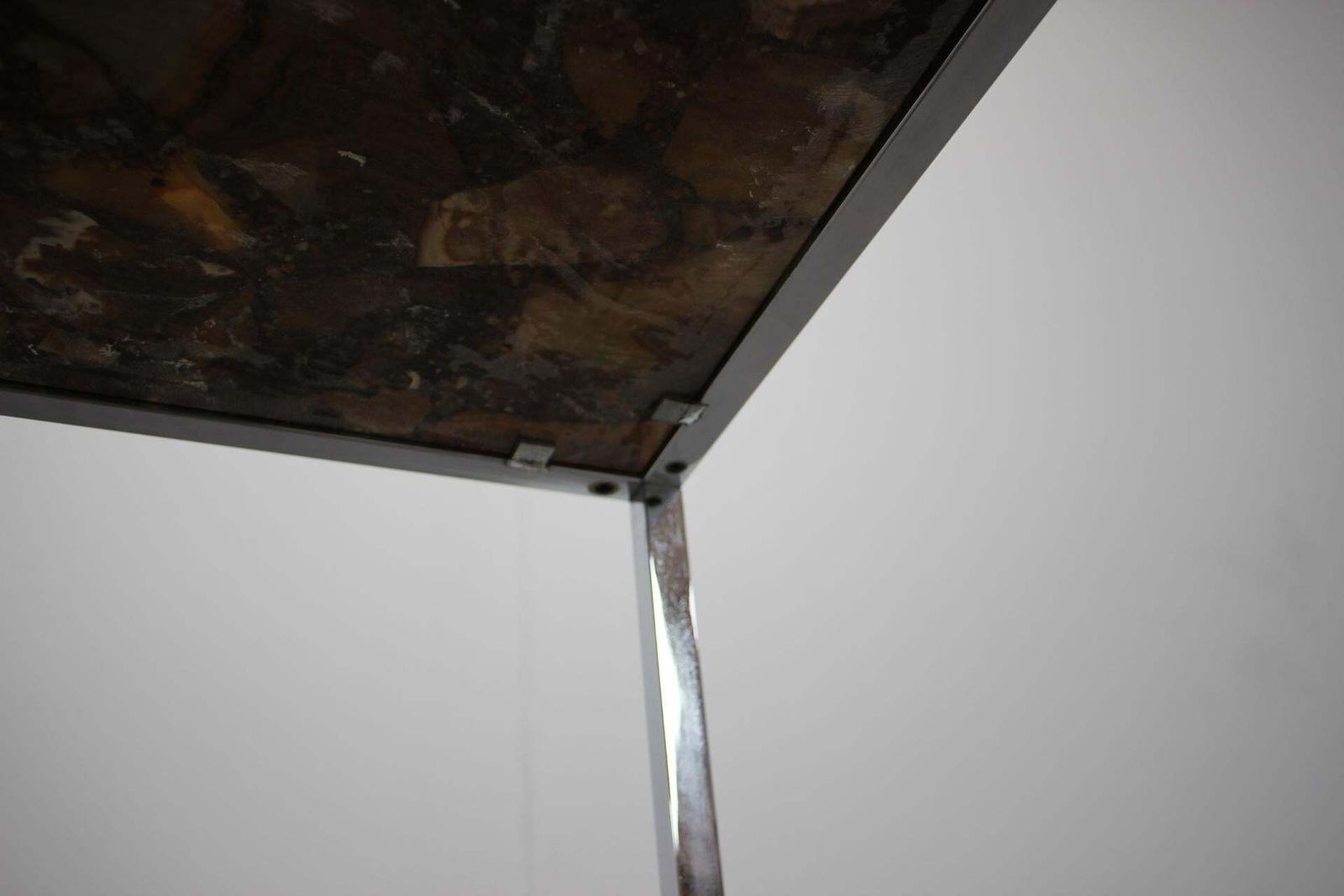 Resin And Stone Chrome Plated Coffee Table, 1970s, Germany photo vinterior